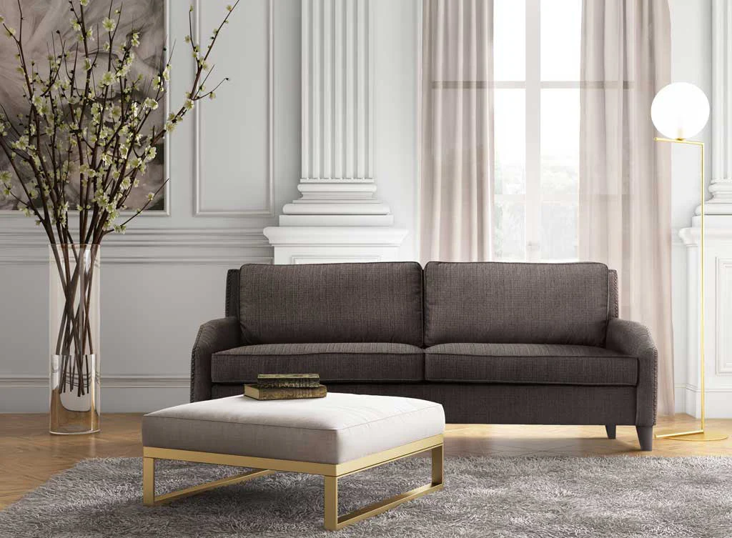 Halluin Gray Linen Sofa - Image 7