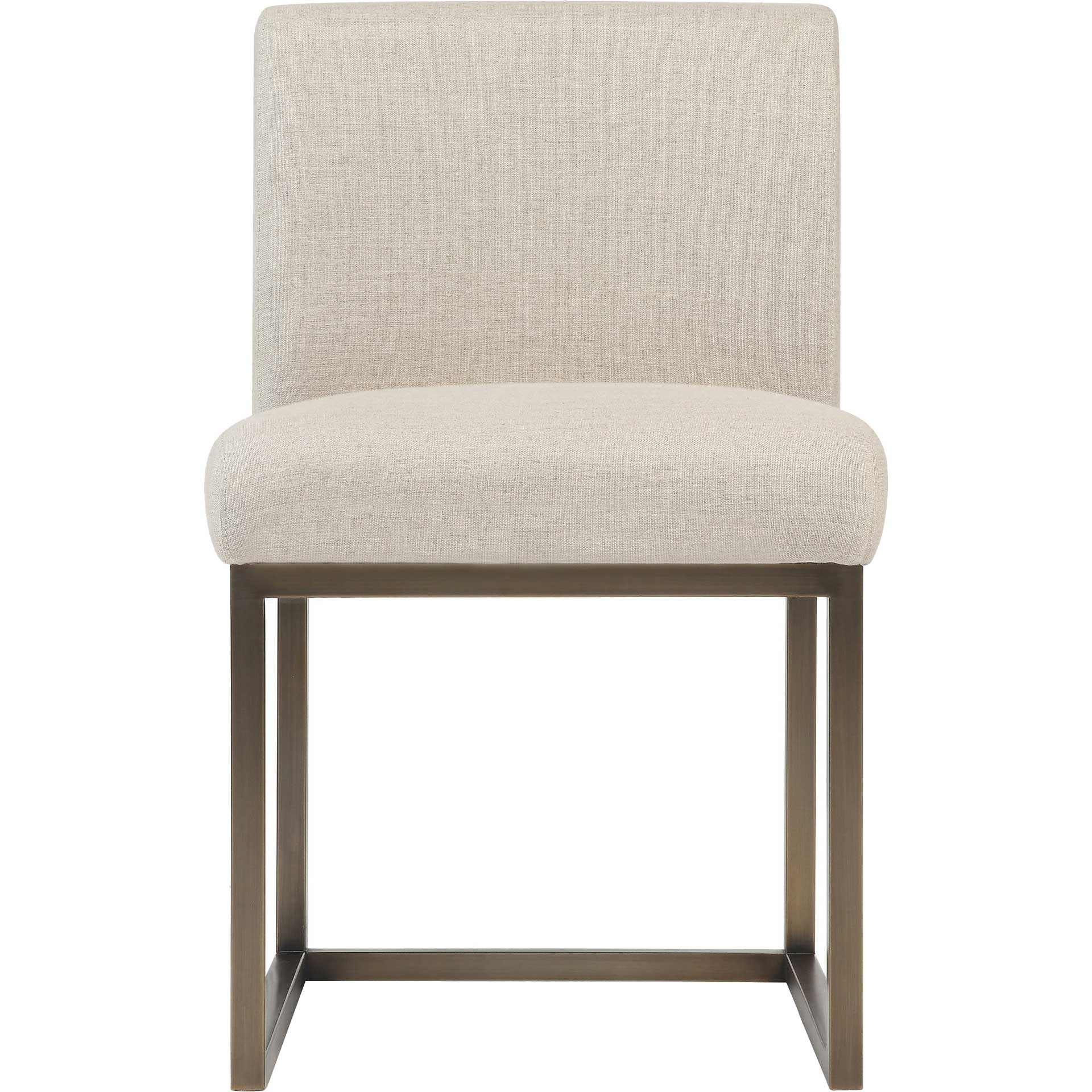 Halyn Linen Chair in Brass Beige - Image 2
