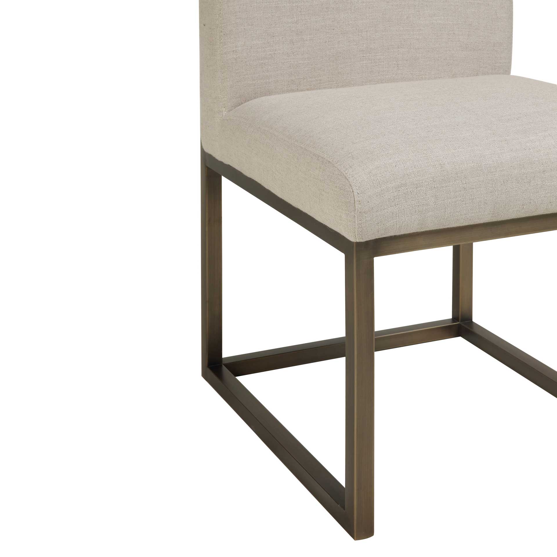 Halyn Linen Chair in Brass Beige - Image 4