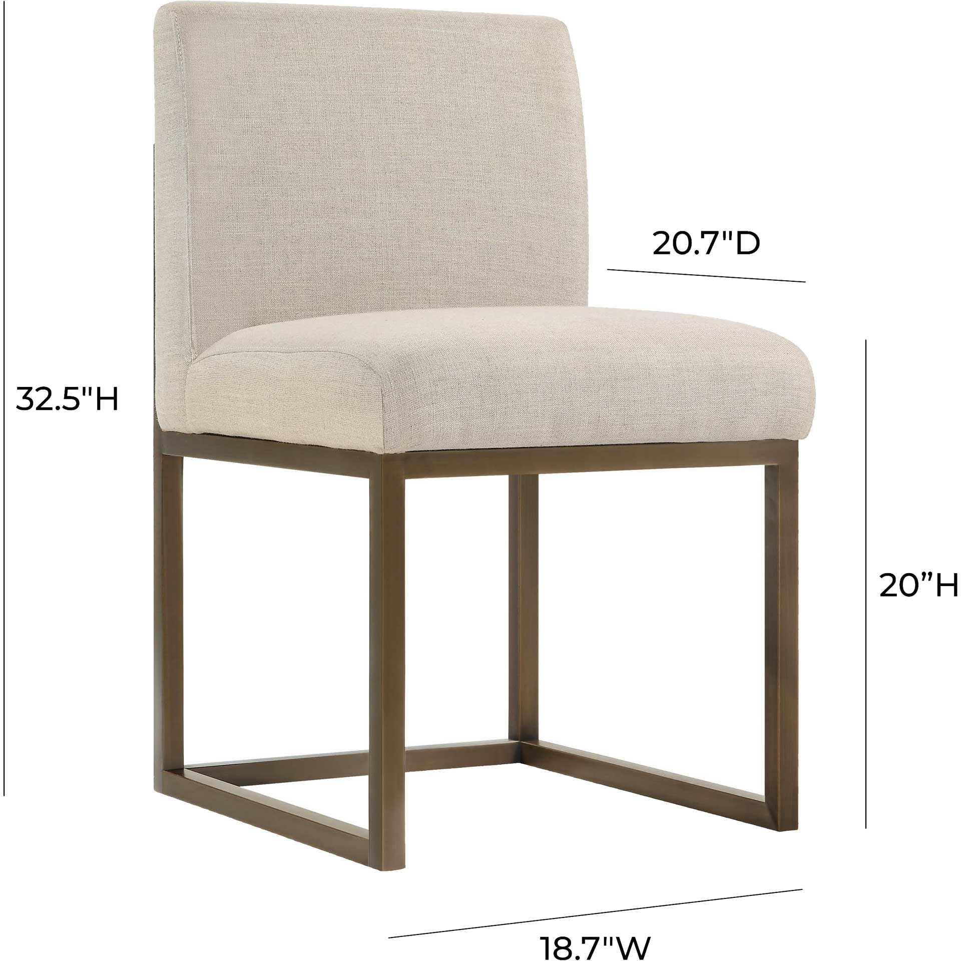 Halyn Linen Chair in Brass Beige - Image 6