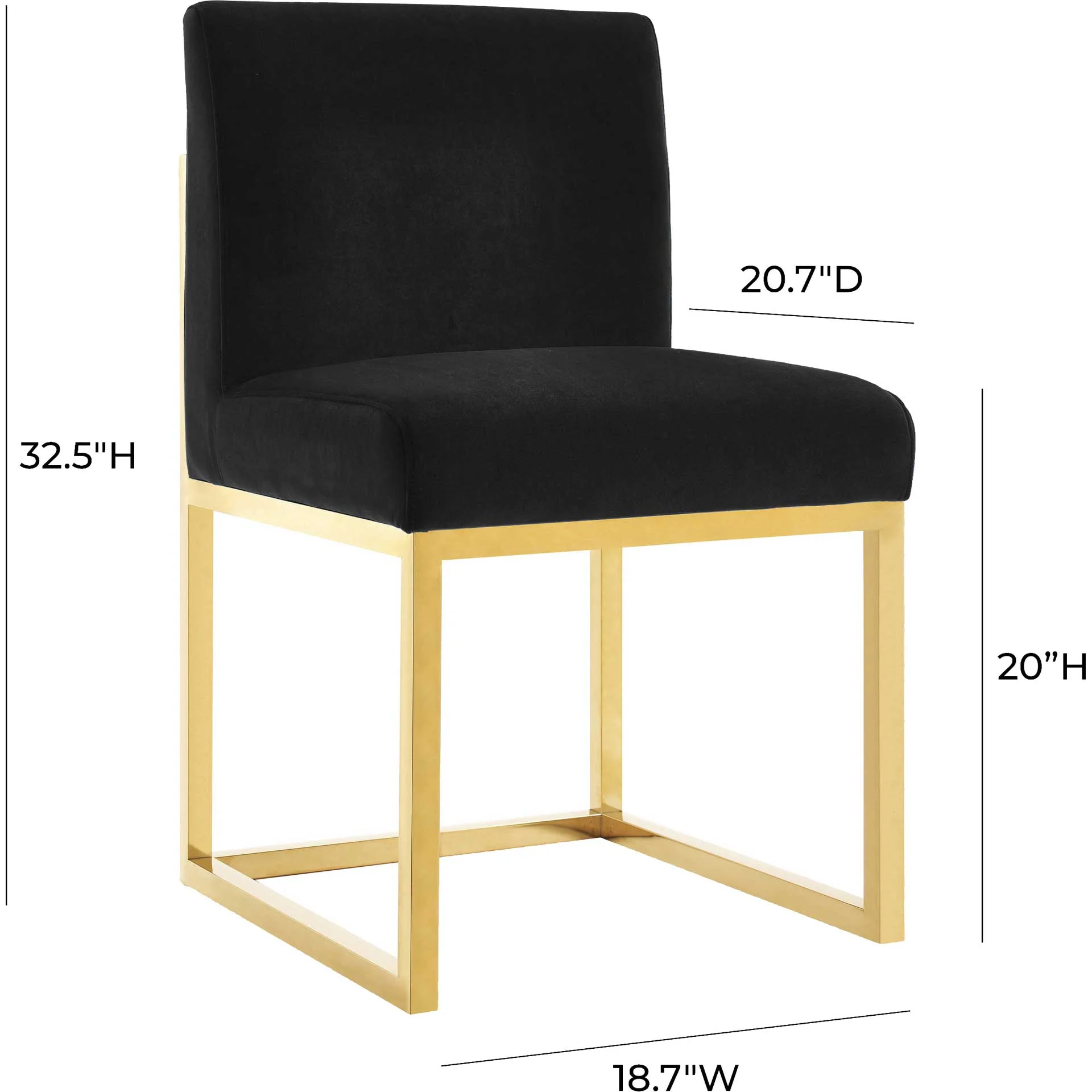 Halyn Velvet Chair Black - Image 5