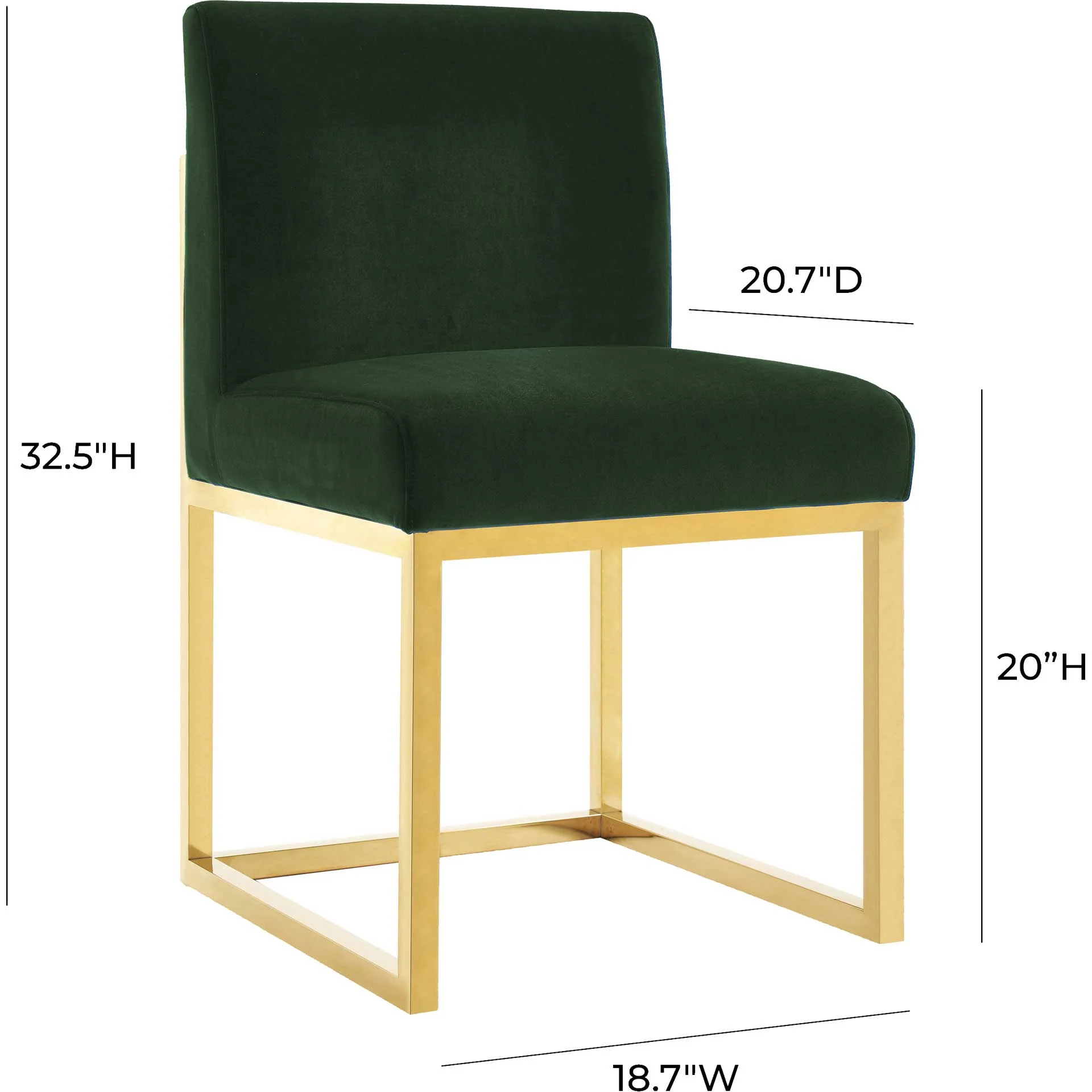 Halyn Velvet Chair Forest Green - Image 5