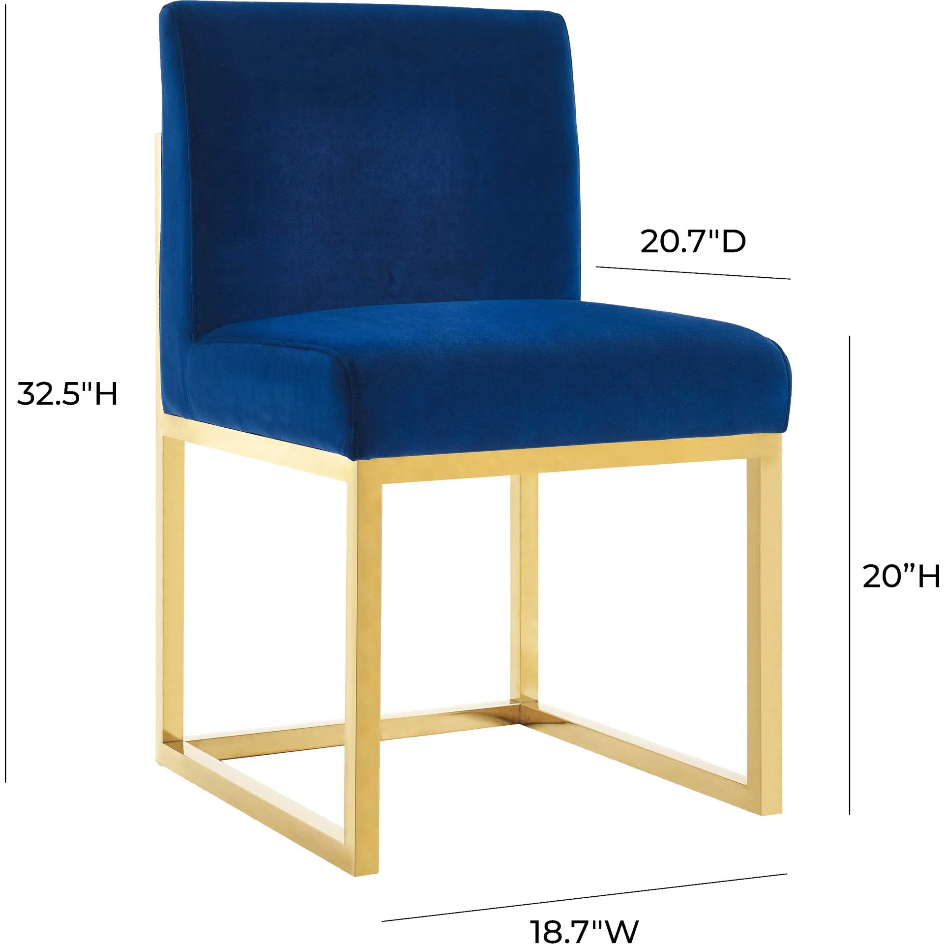 Halyn Velvet Chair Navy - Image 5