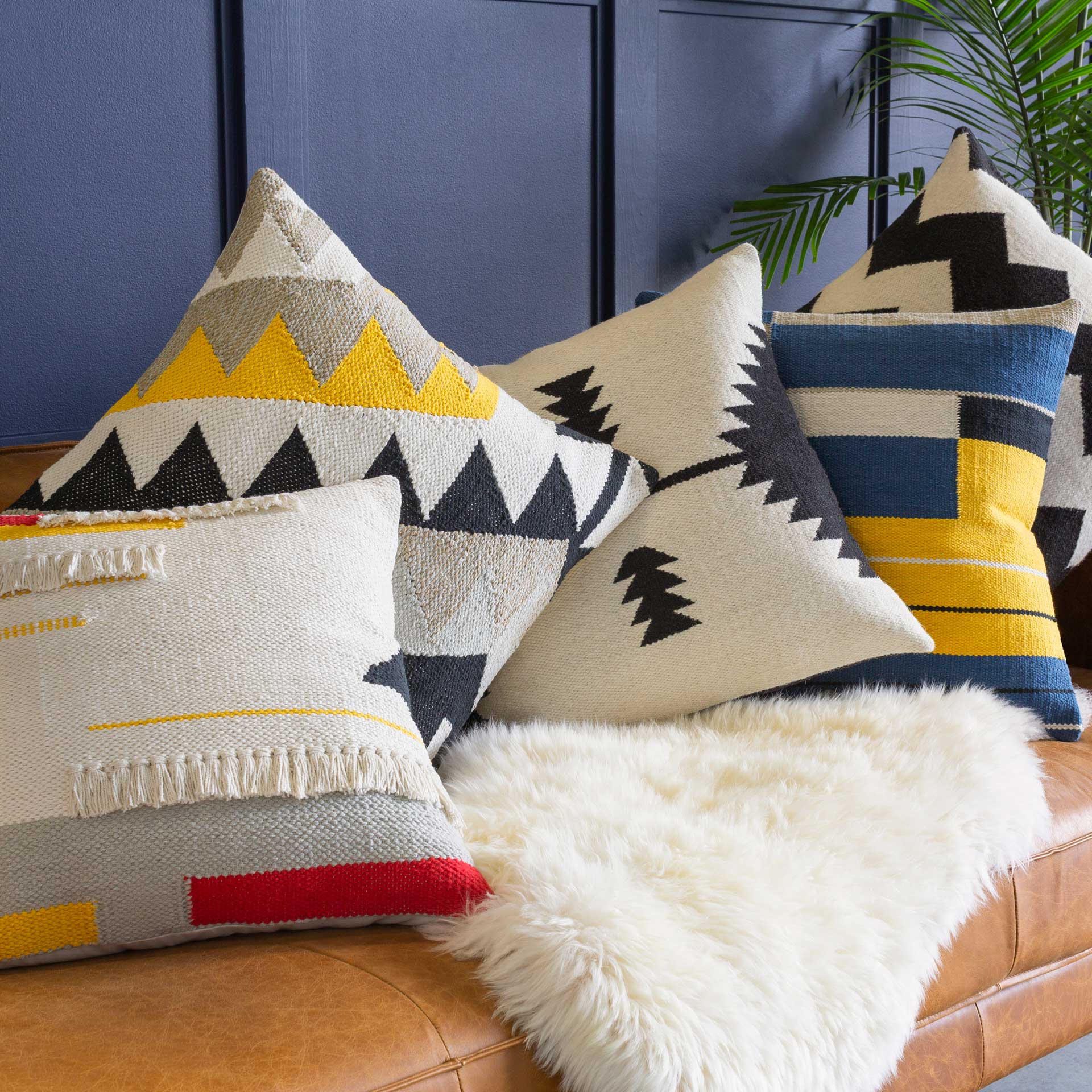 Hamad Pillow Bright Yellow/Cream/Khaki - Image 2