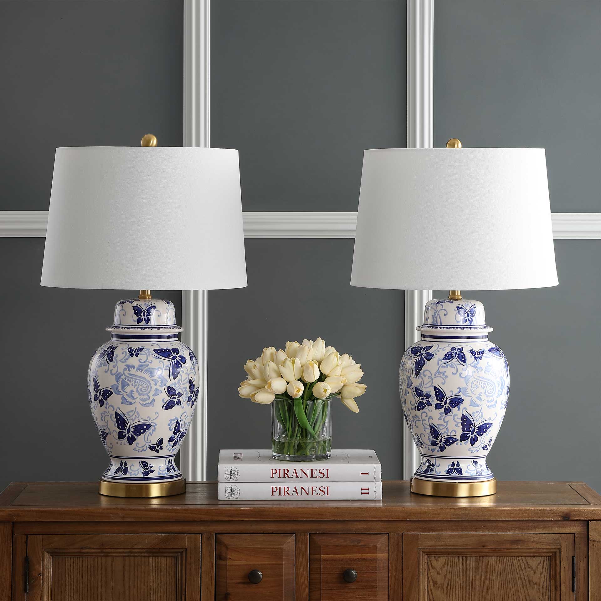 Hamdan Table Lamp Blue/White (Set of 2) - Image 3