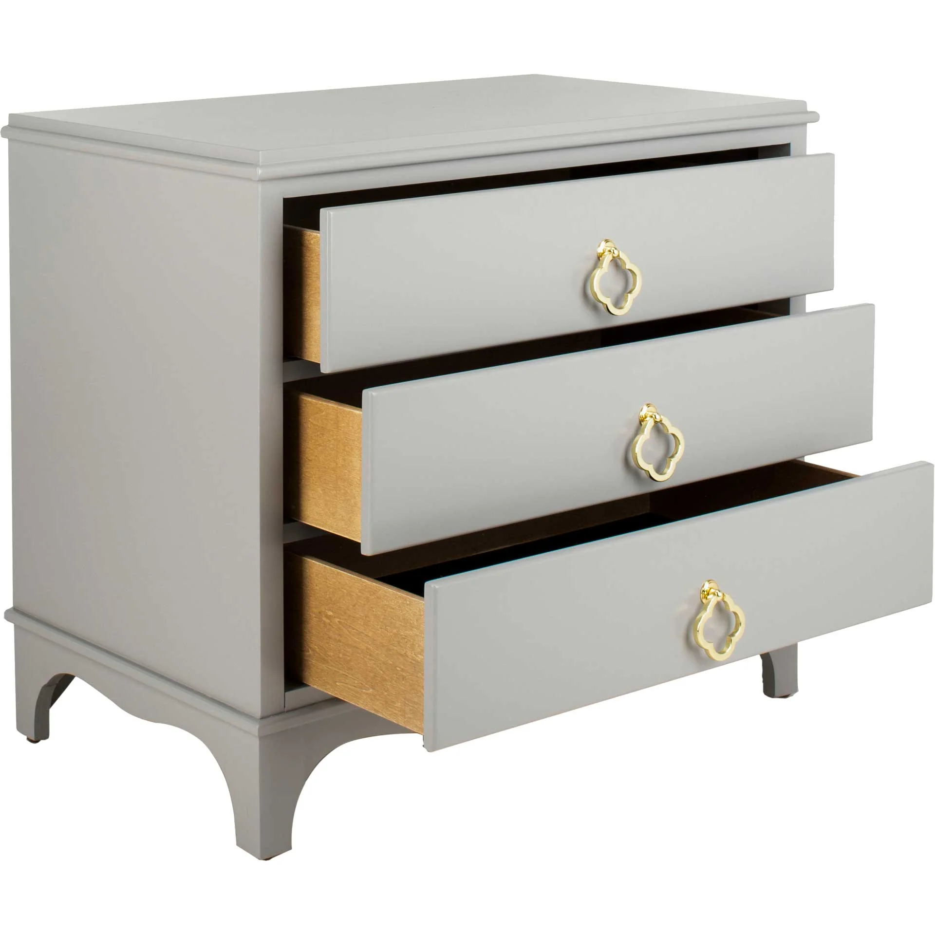 Hamden 3 Drawer Contemporary Nightstand Gray - Image 2