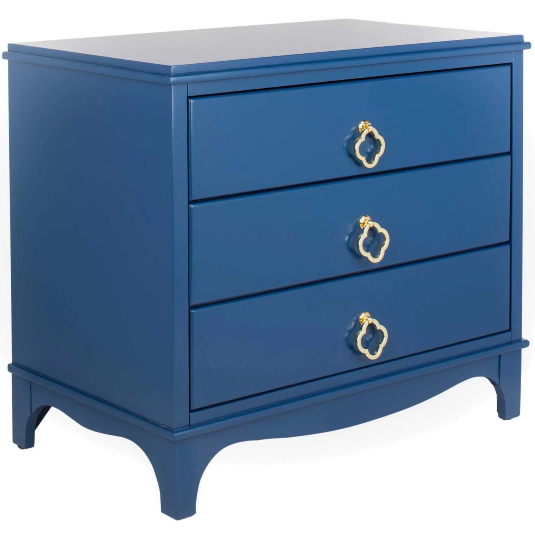 Hamden 3 Drawer Contemporary Nightstand Navy - Image 2
