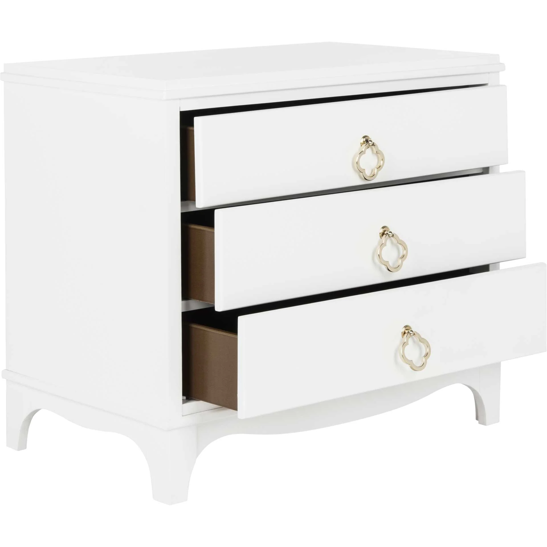 Hamden 3 Drawer Contemporary Nightstand White - Image 2