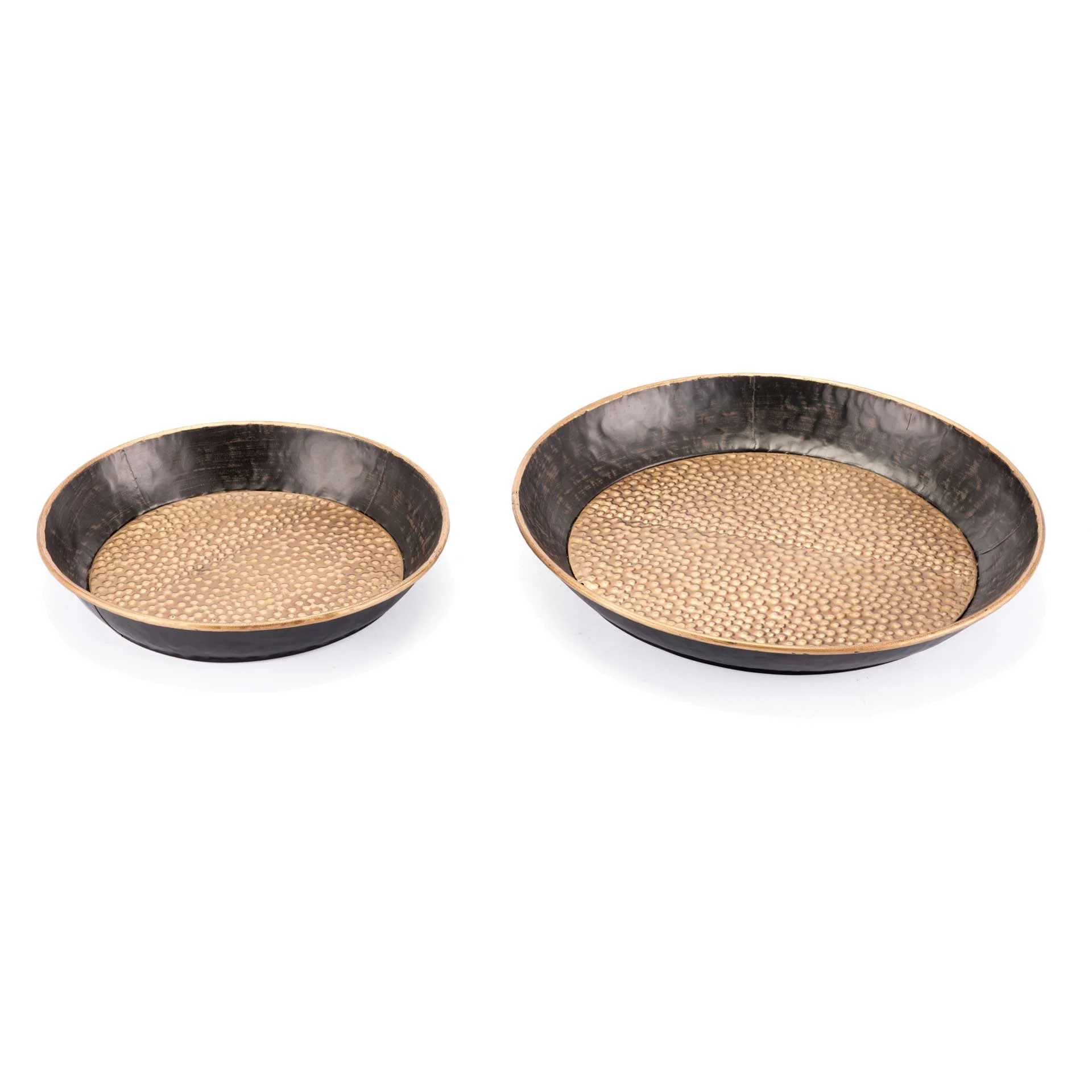 Hammered Metal Tray Antique (Set of 2) - Image 2