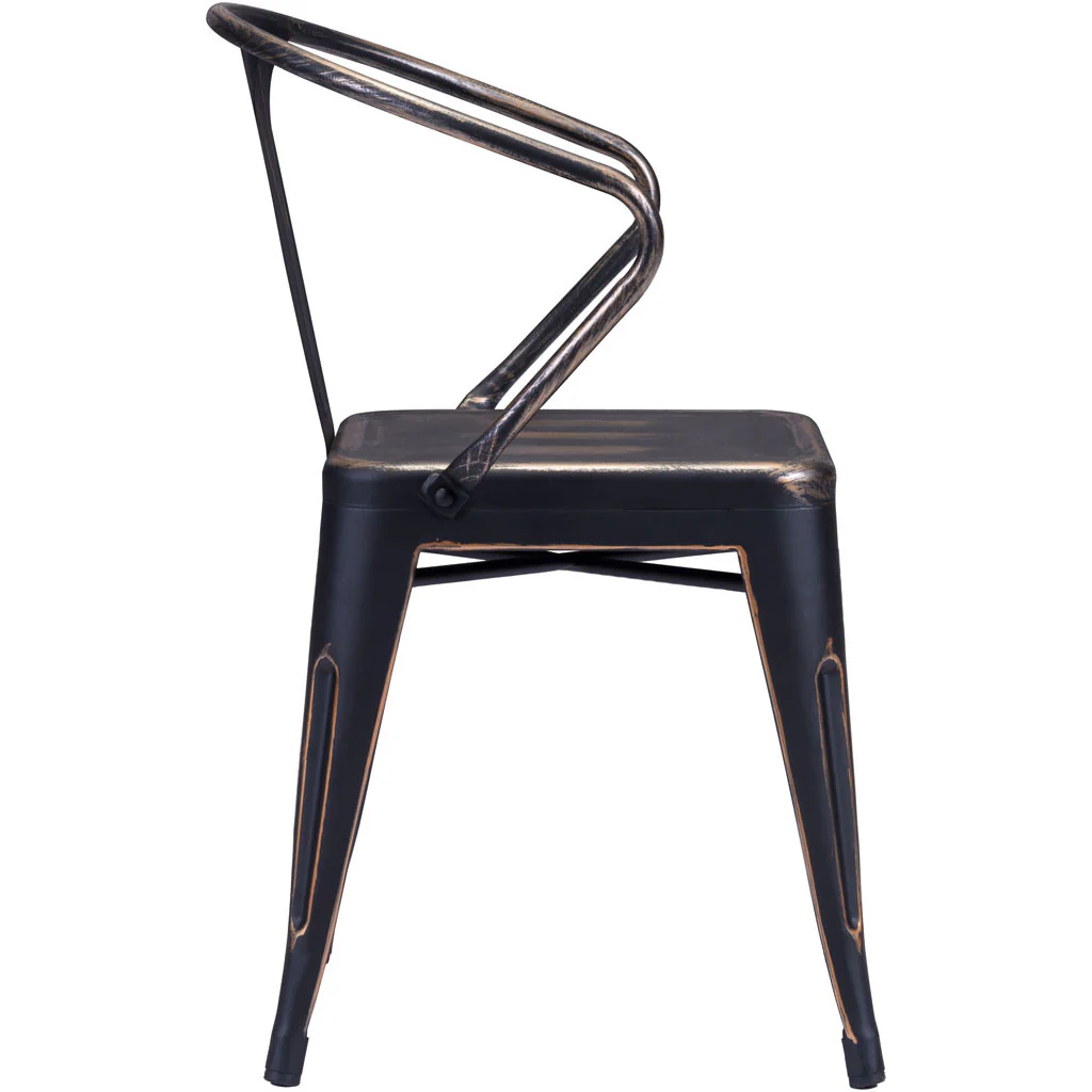 Hampden Chair Antique Black Gold (Set of 2) - Image 2