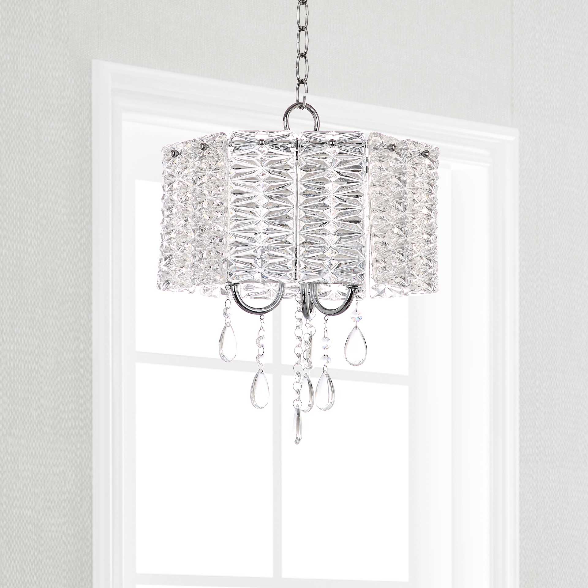 Hamza 3 Light Chandelier Clear/Chrome - Image 3