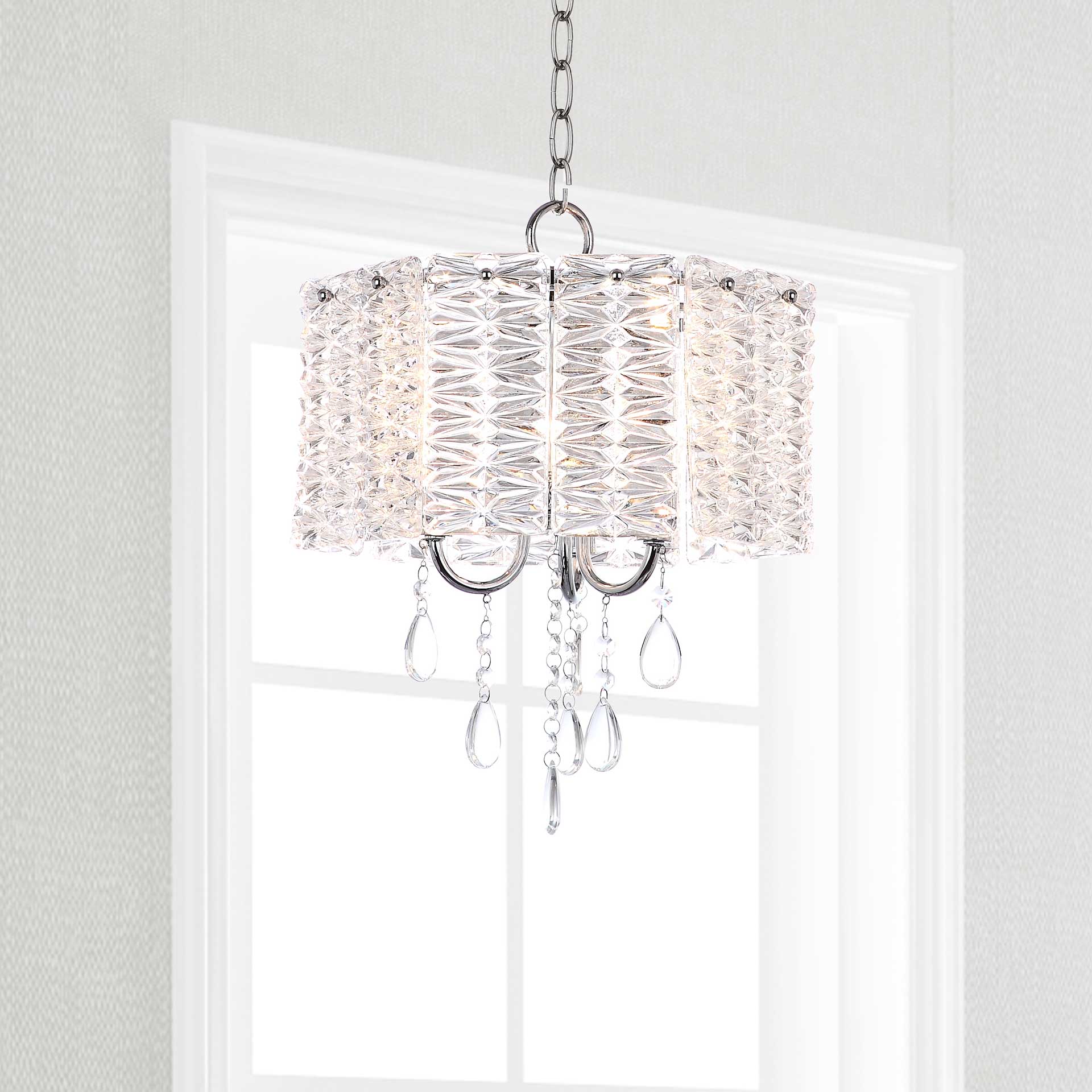 Hamza 3 Light Chandelier Clear/Chrome - Image 4