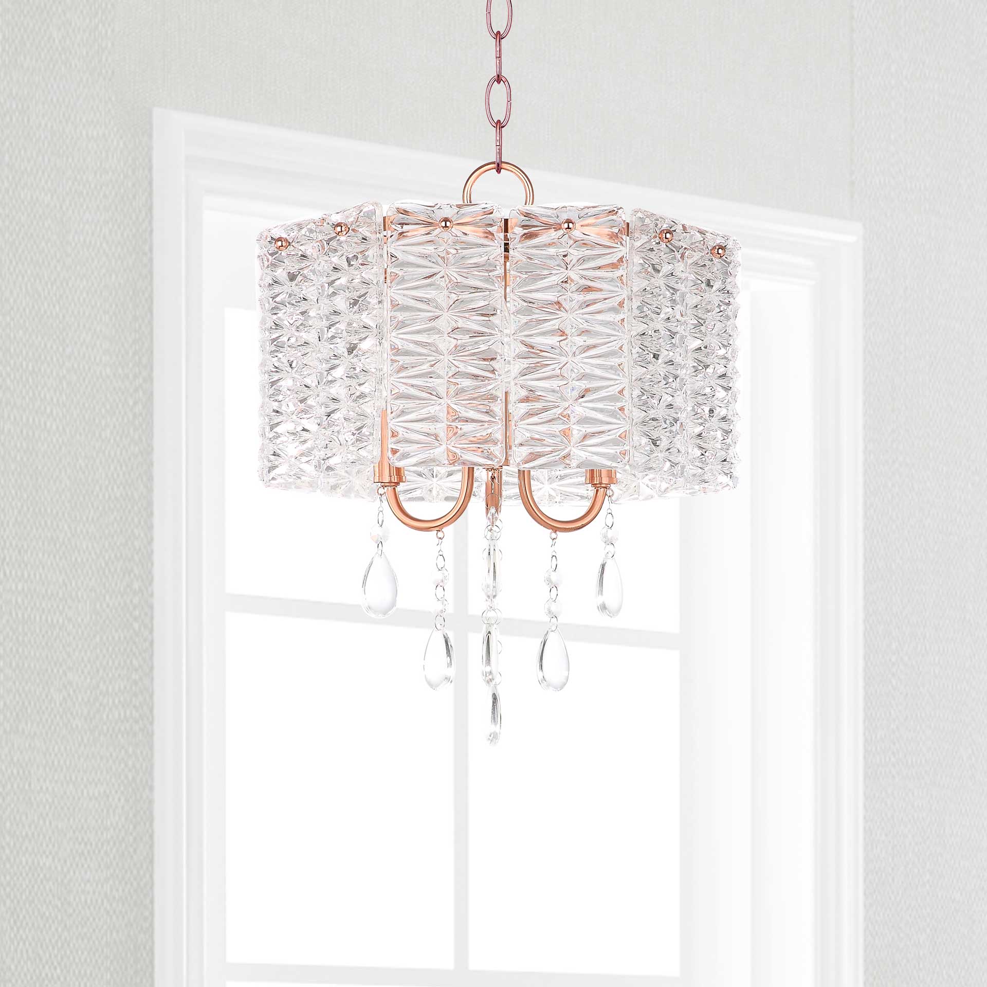 Hamza 3 Light Chandelier Clear/Copper - Image 3