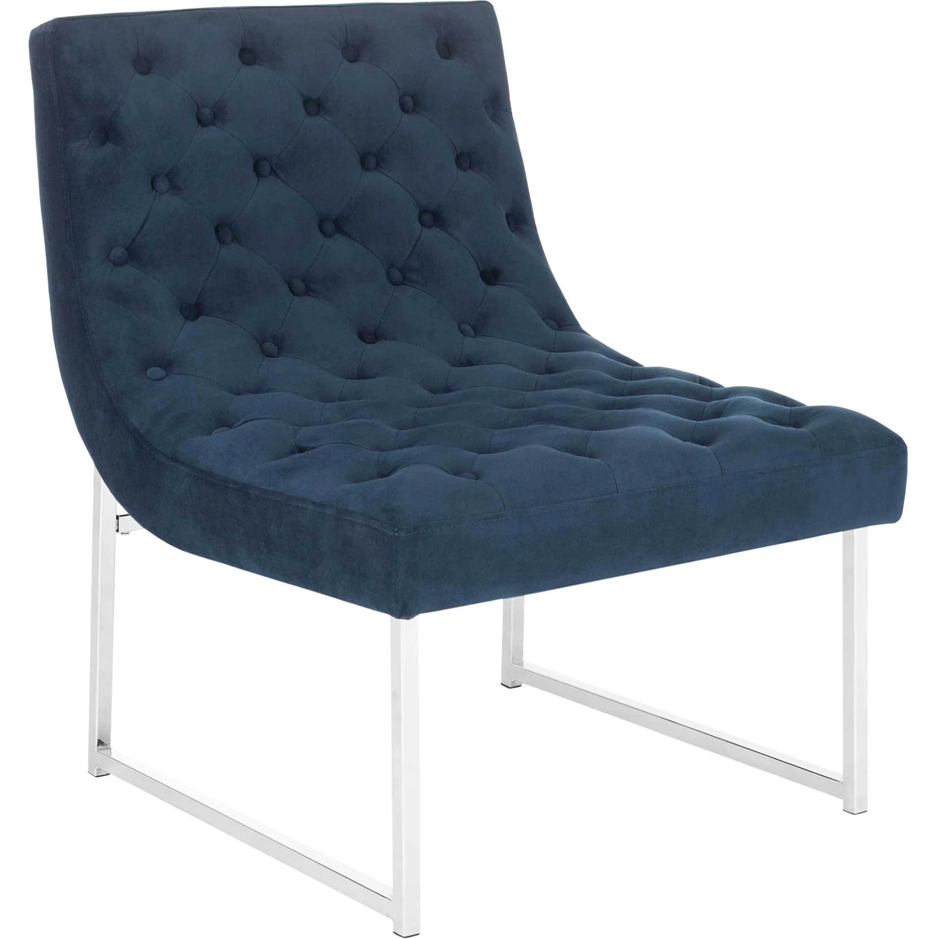 Hana Velvet Tufted Accent Chair Navy - Image 2