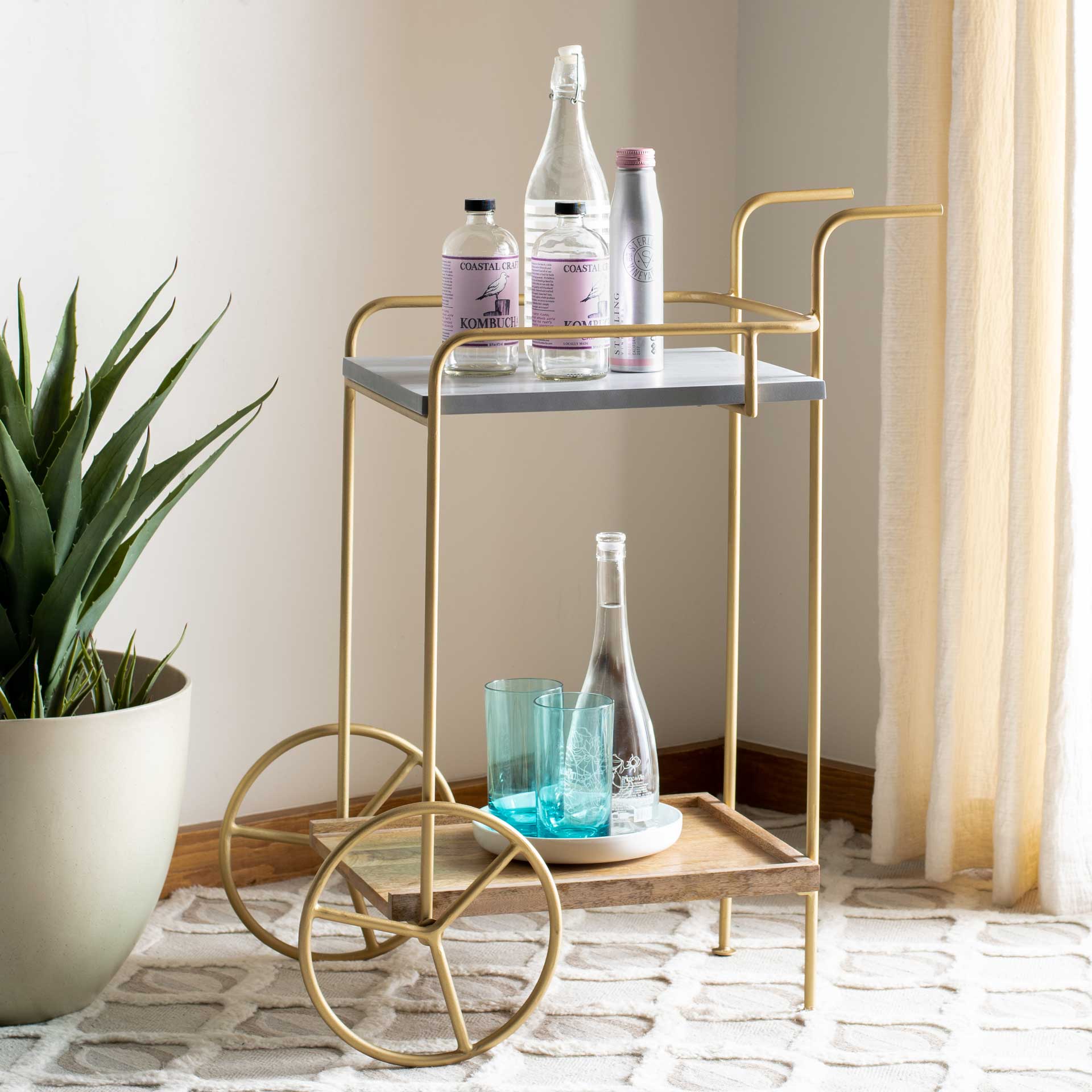 Handira 2 Tier Bar Cart Natural - Image 6