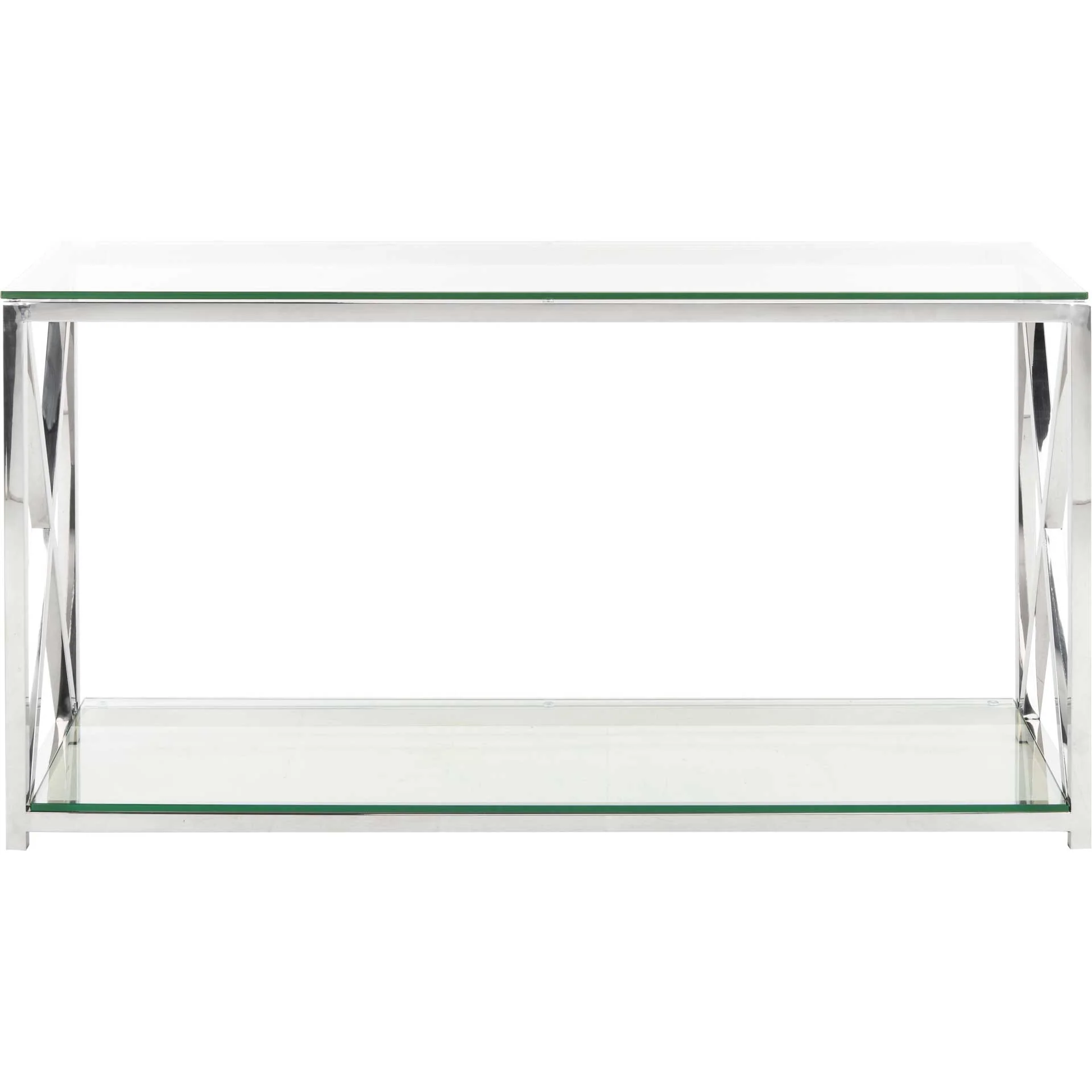 Hanna Chrome Console With Glass Top Chrome - Image 2