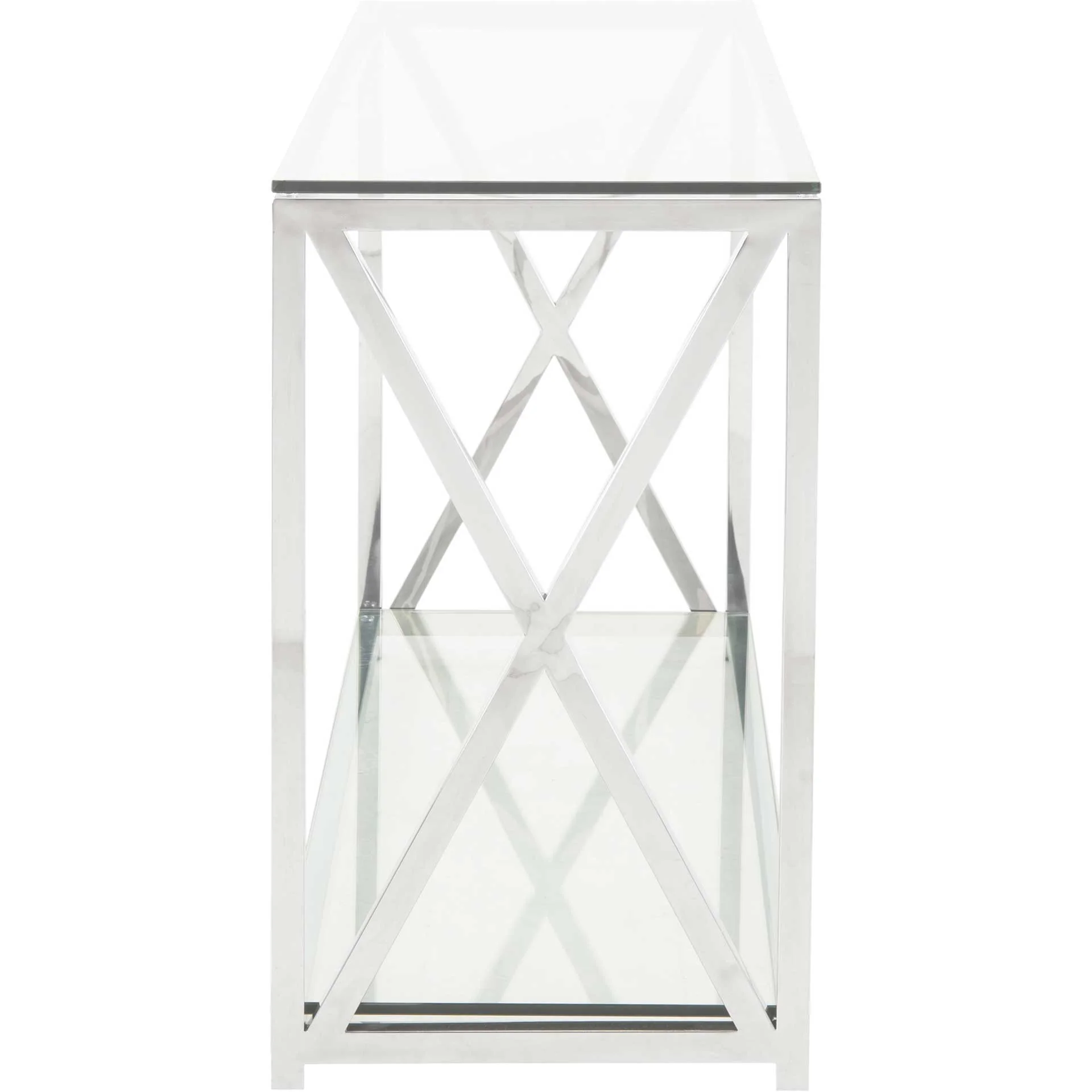 Hanna Chrome Console With Glass Top Chrome - Image 4