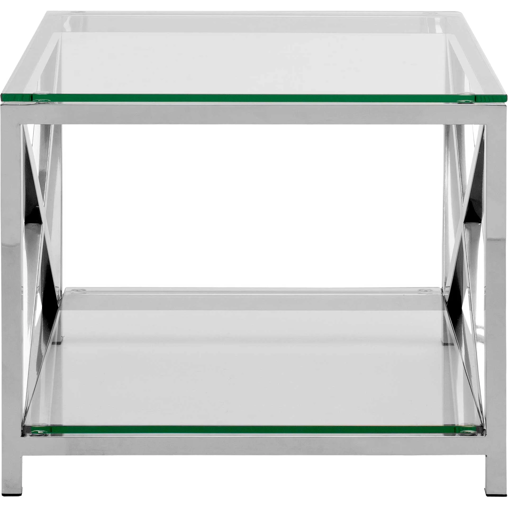 Hanna Chrome End Table With Glass Top Chrome - Image 2