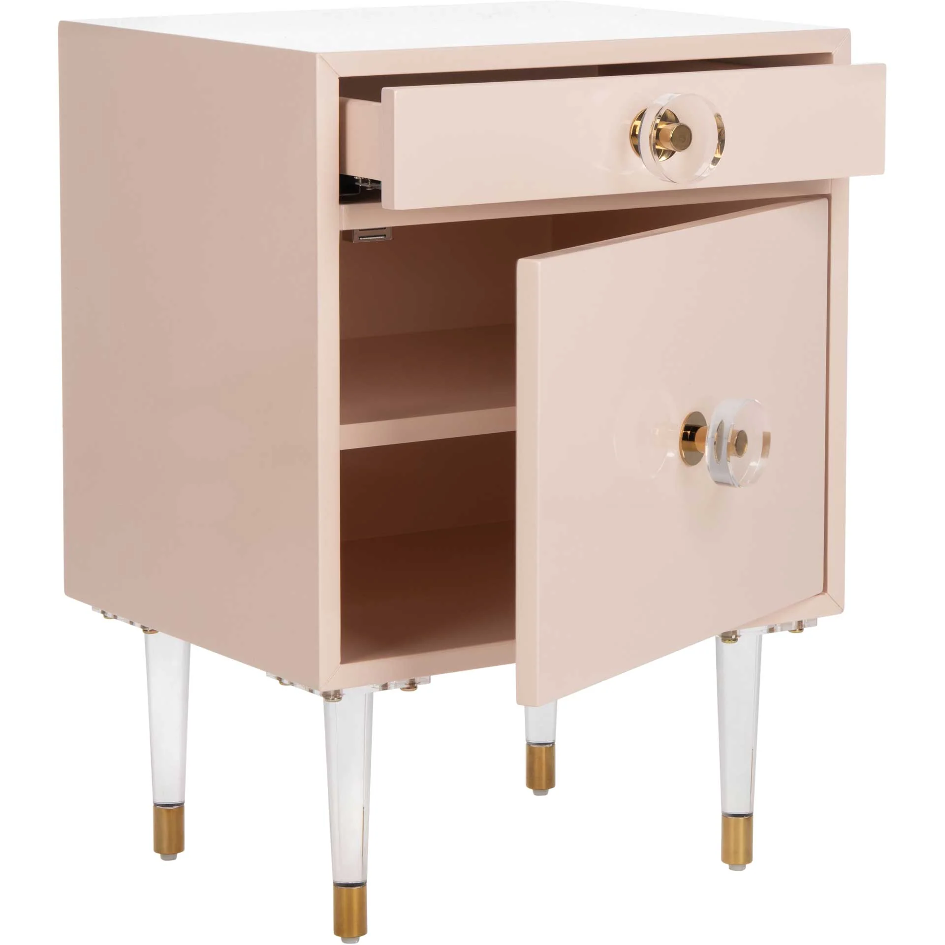 Hannity 2 Drawer Nightstand Light Pink/Gold - Image 2