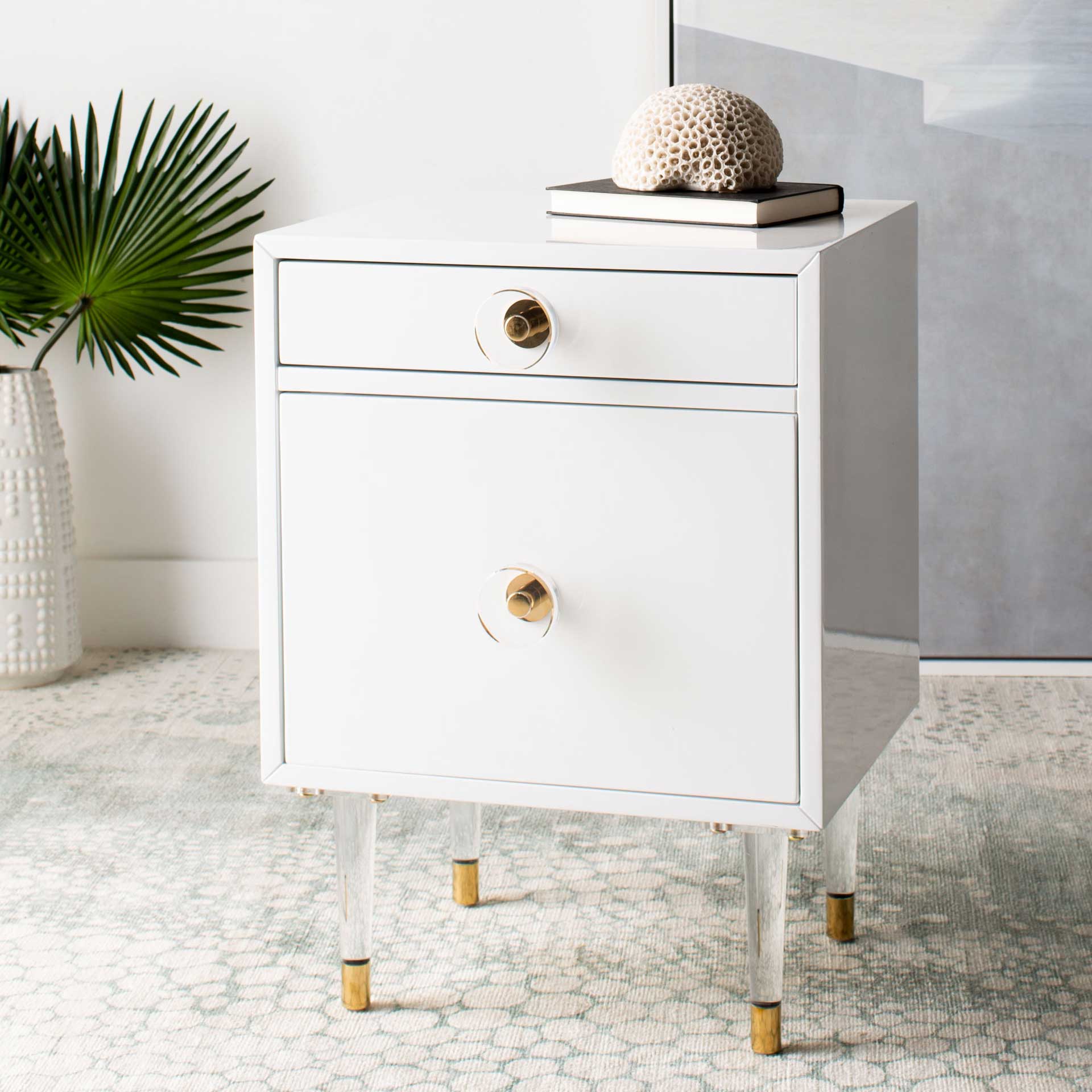 Hannity 2 Drawer Nightstand White/Gold - Image 10