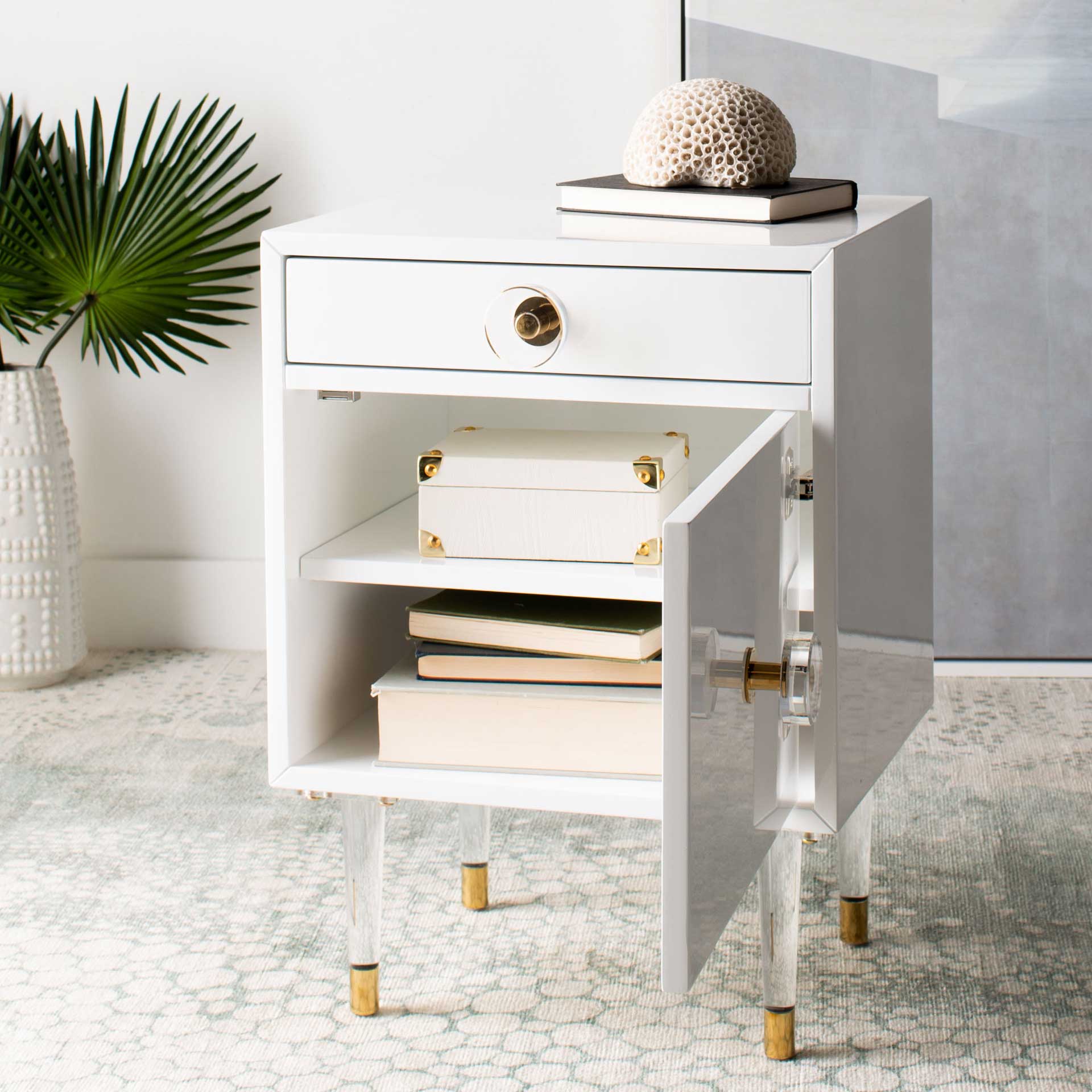 Hannity 2 Drawer Nightstand White/Gold - Image 11