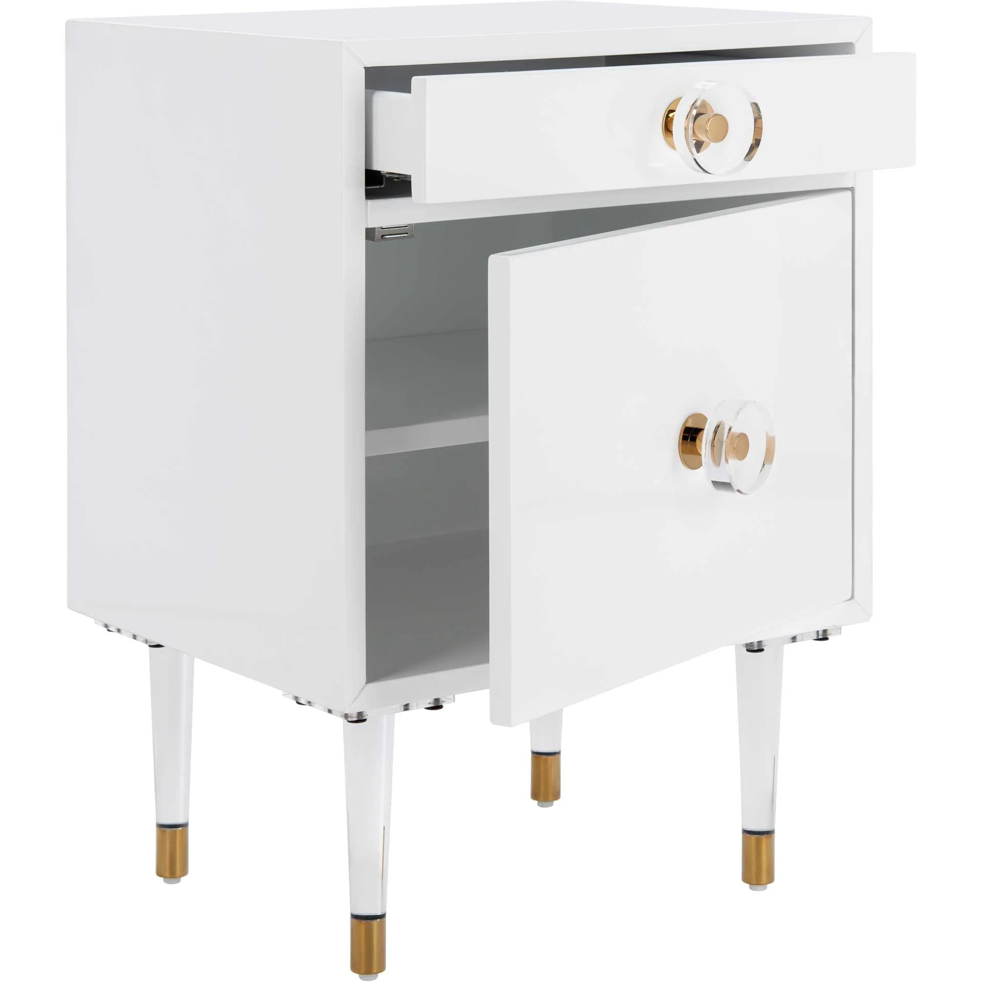 Hannity 2 Drawer Nightstand White/Gold - Image 2