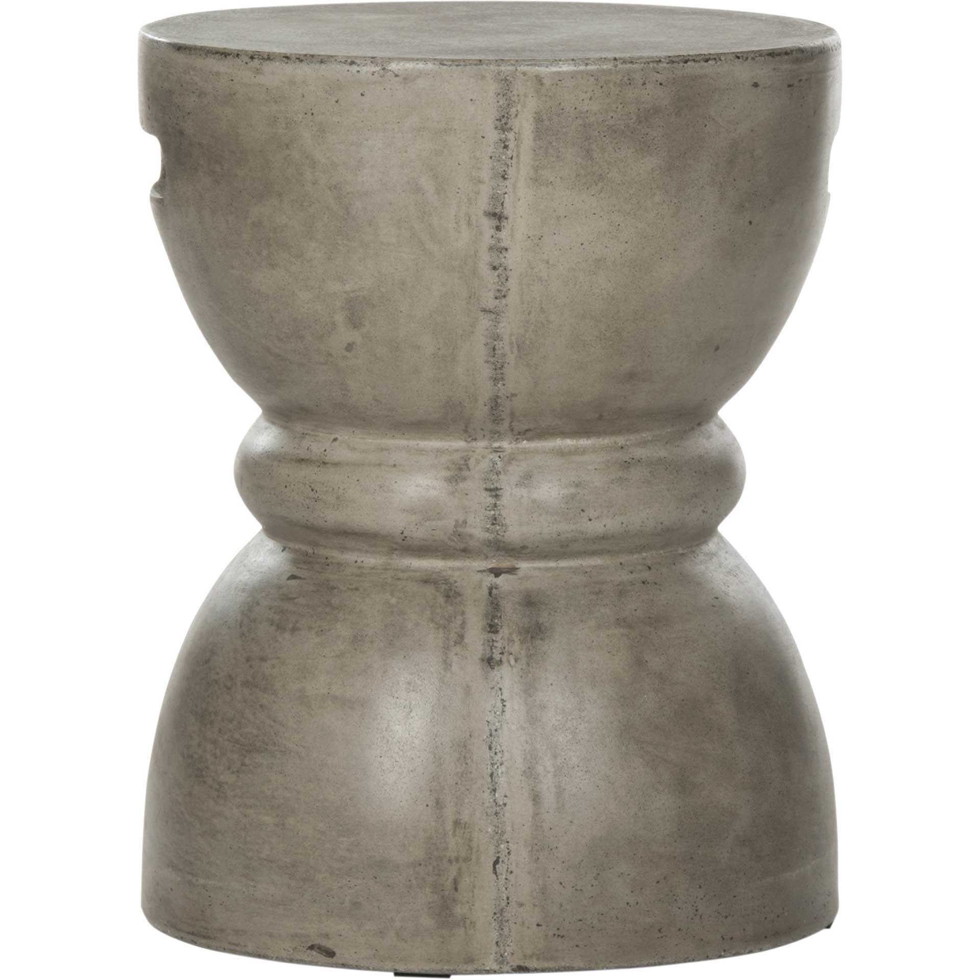 Hannon Modern Concrete Round Accent Table Dark Gray - Image 2