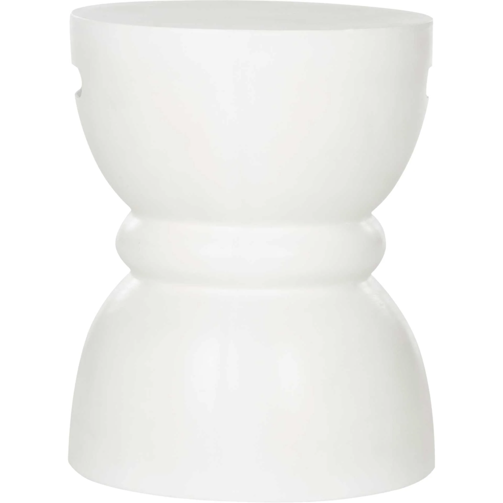 Hannon Modern Concrete Round Accent Table Ivory - Image 2
