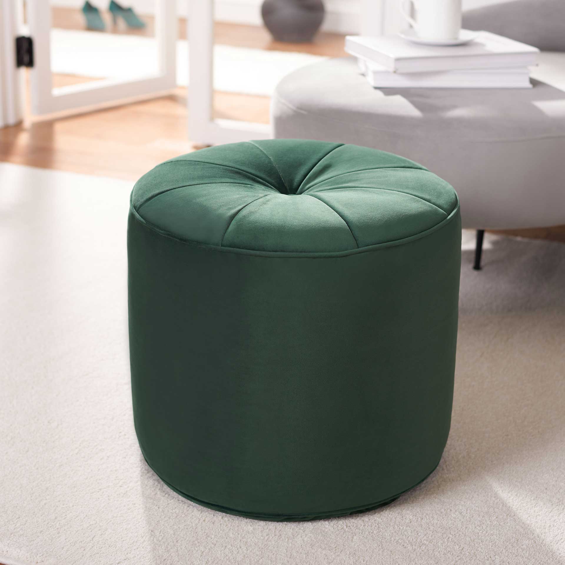 Hanton Cylinder Ottoman Emerald - Image 4