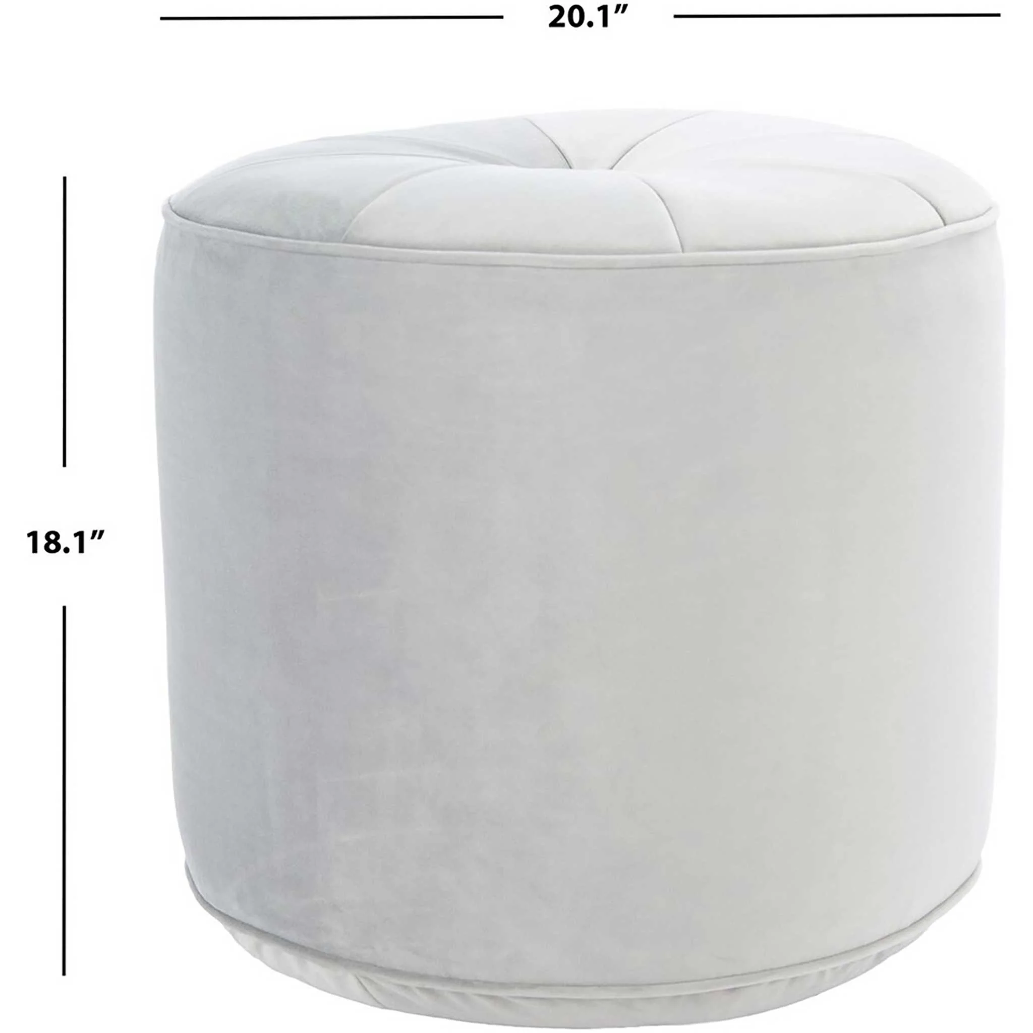 Hanton Cylinder Ottoman Light Gray - Image 3