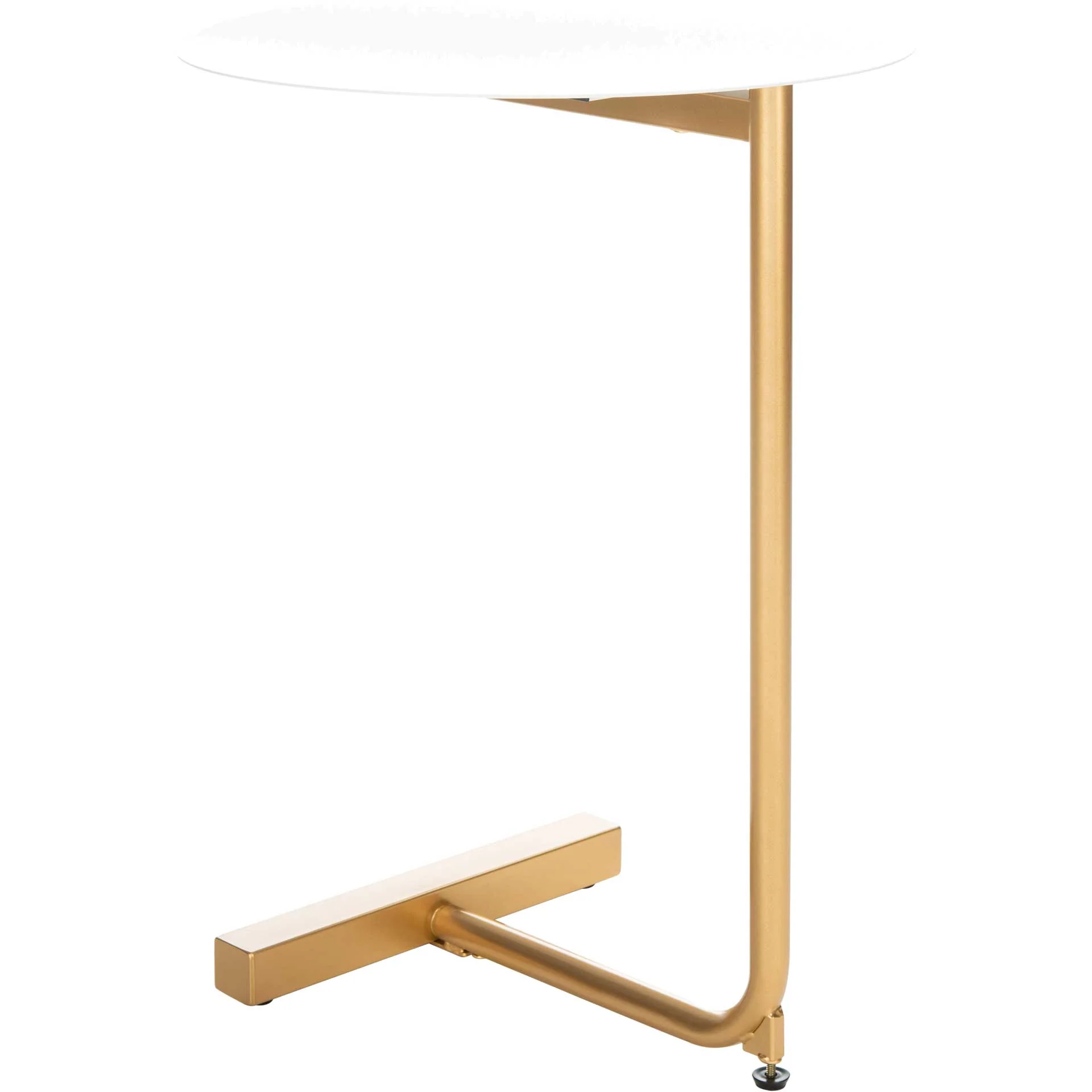 Harlyn Round Side Table White/Gold - Image 4