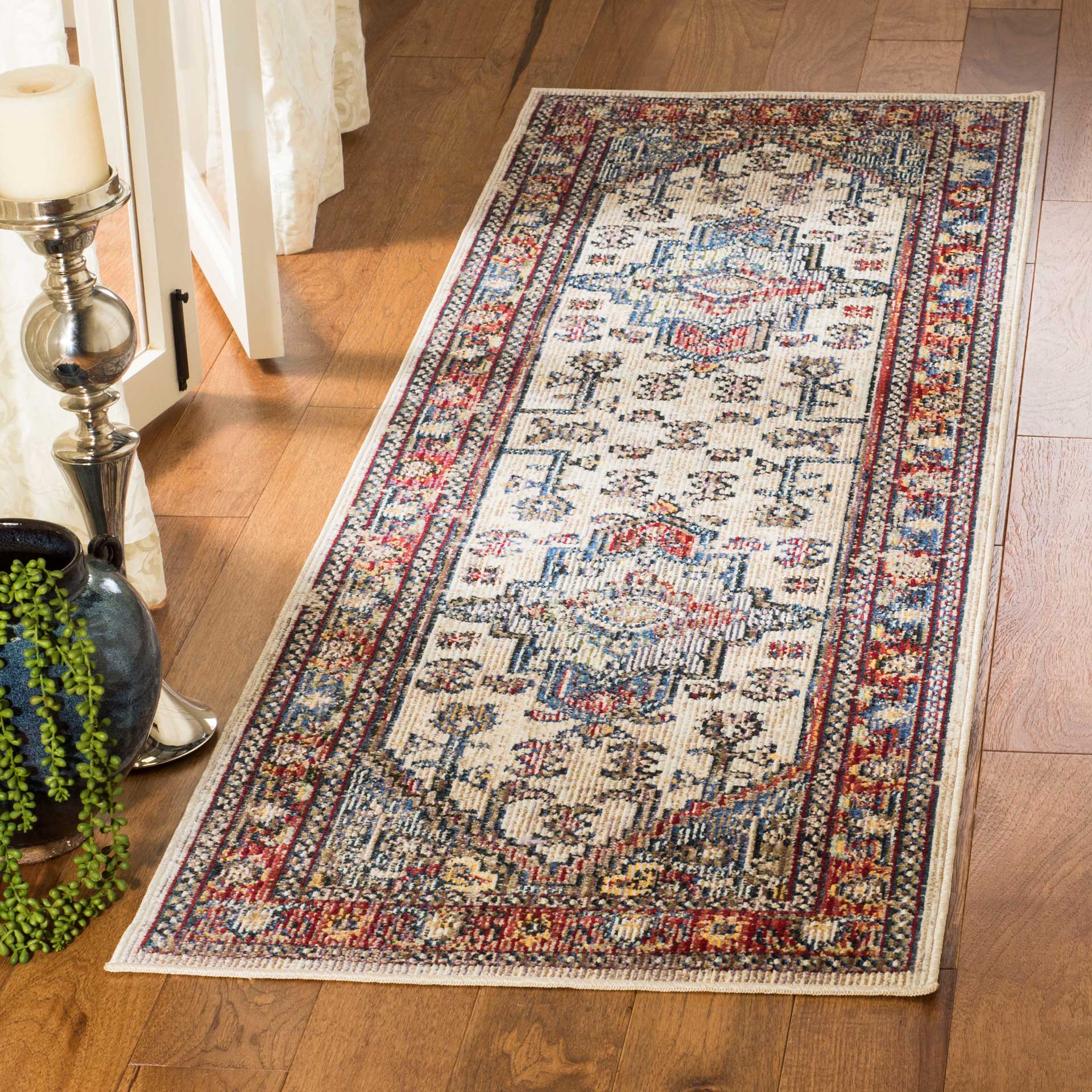 Harmony Light Gray/Rose Runner Rug - Image 2