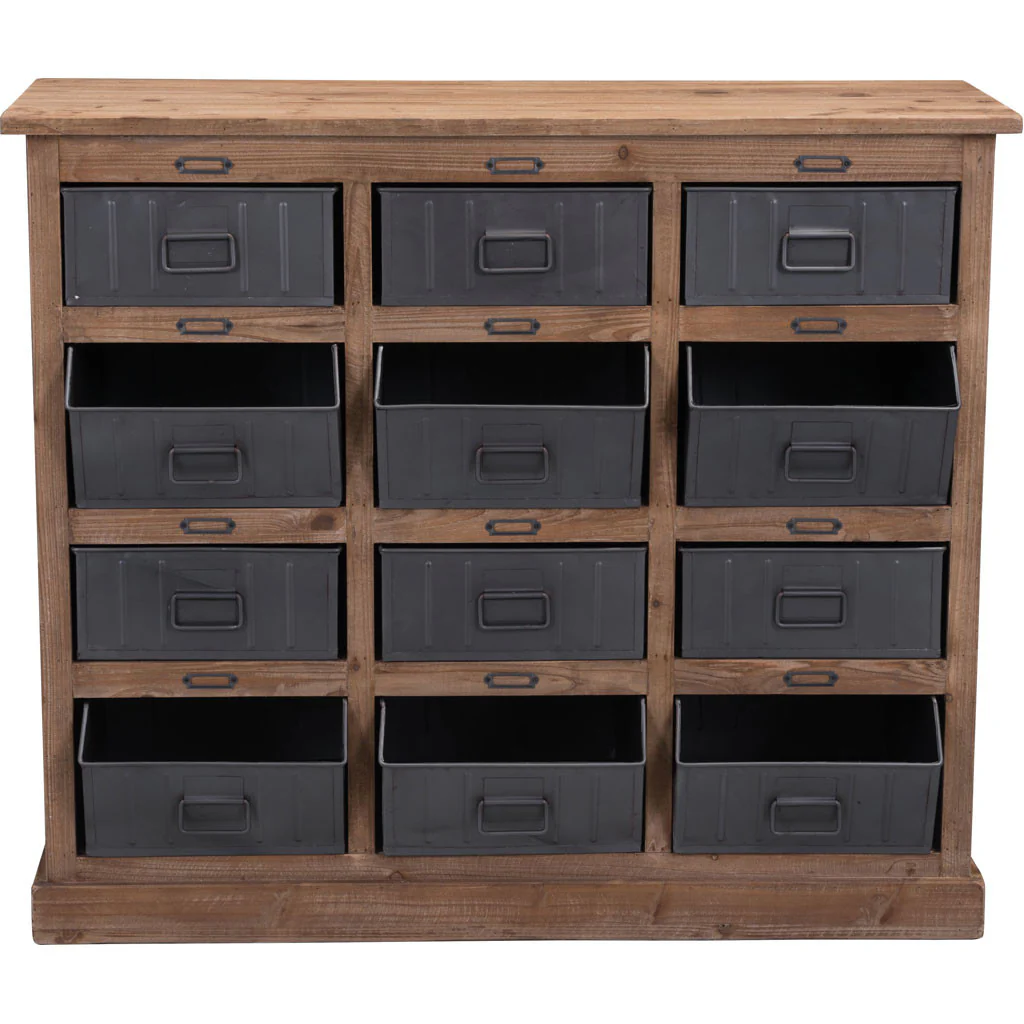 Harriet Cabinet Natural Pine & Industrial Gray - Image 3
