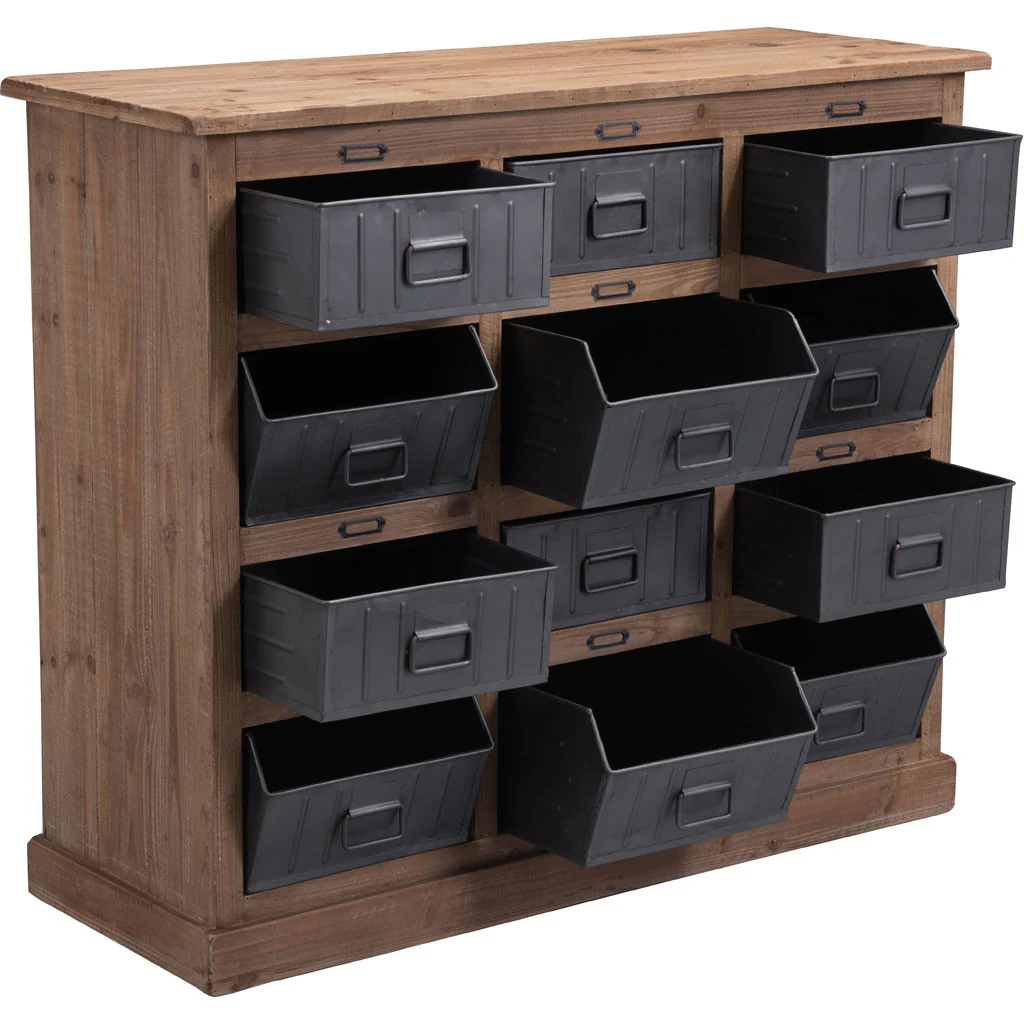 Harriet Cabinet Natural Pine & Industrial Gray - Image 5