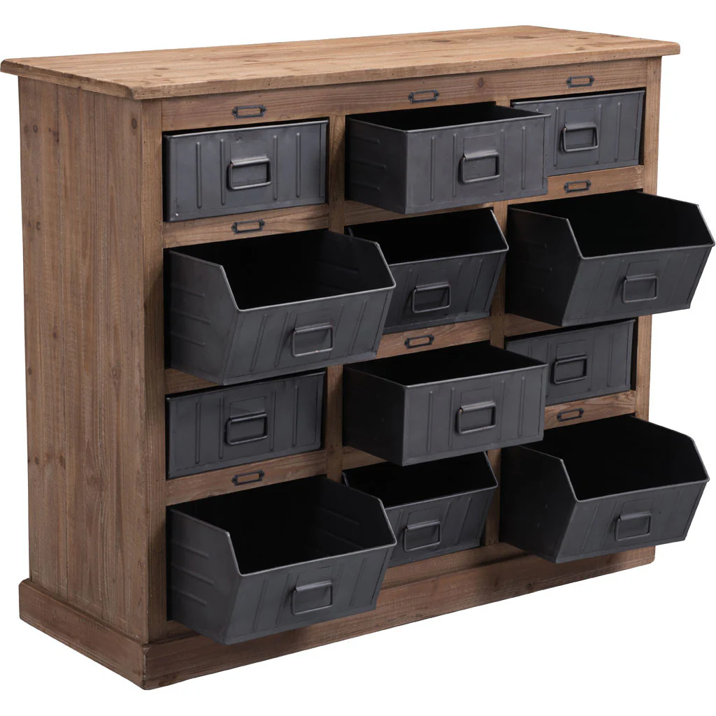 Harriet Cabinet Natural Pine & Industrial Gray - Image 6