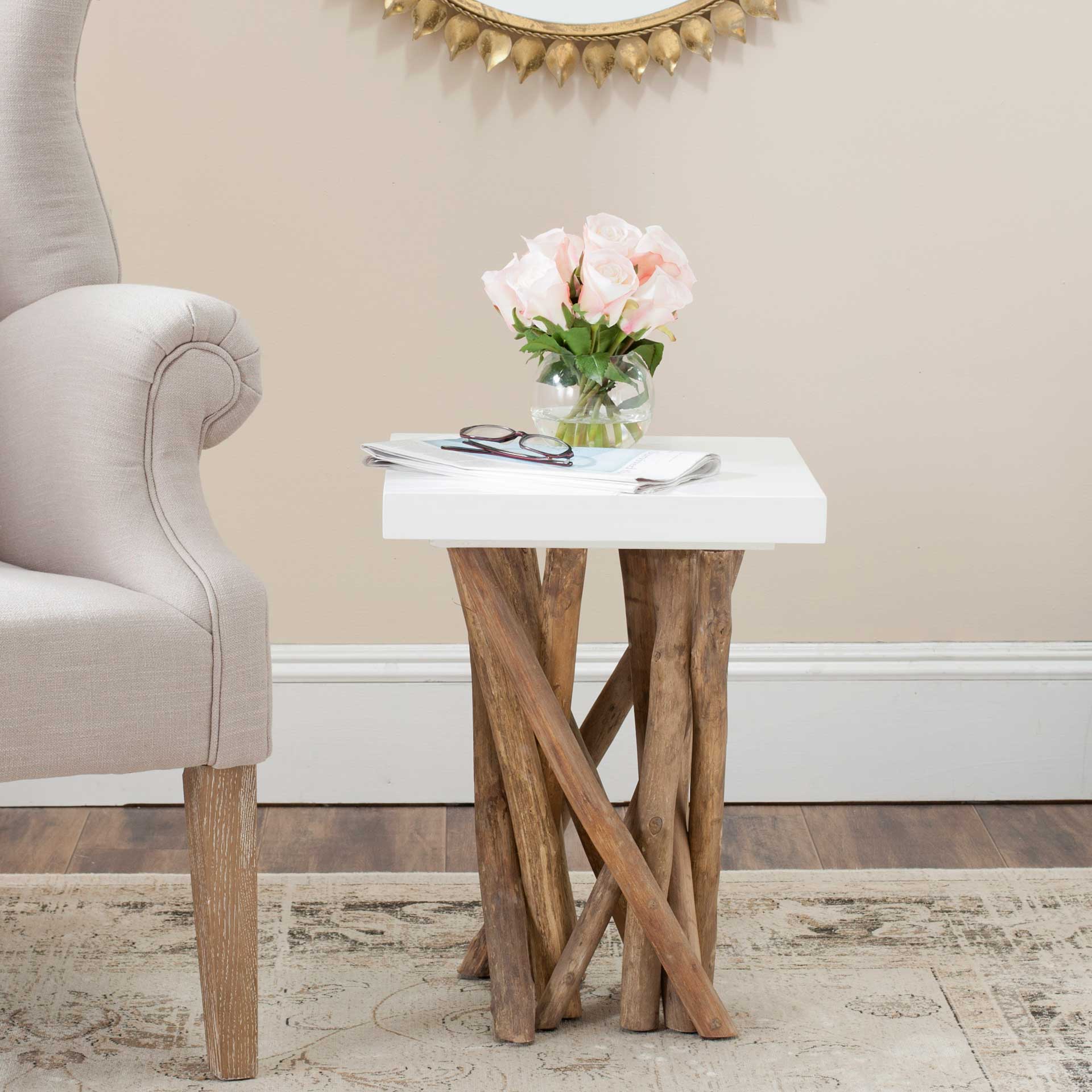 Harris Branched Side Table White/Natural - Image 3
