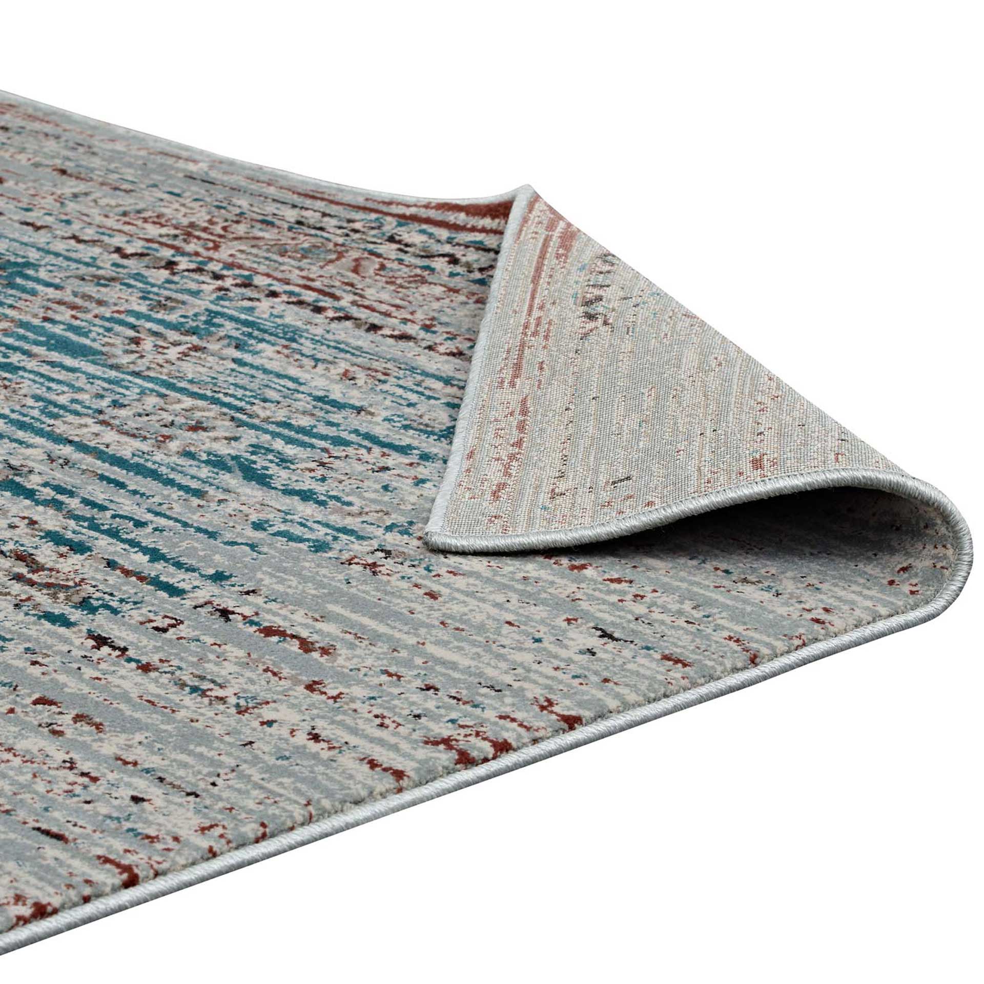 Harvard Area Rug Teal/Beige/Brown - Image 4