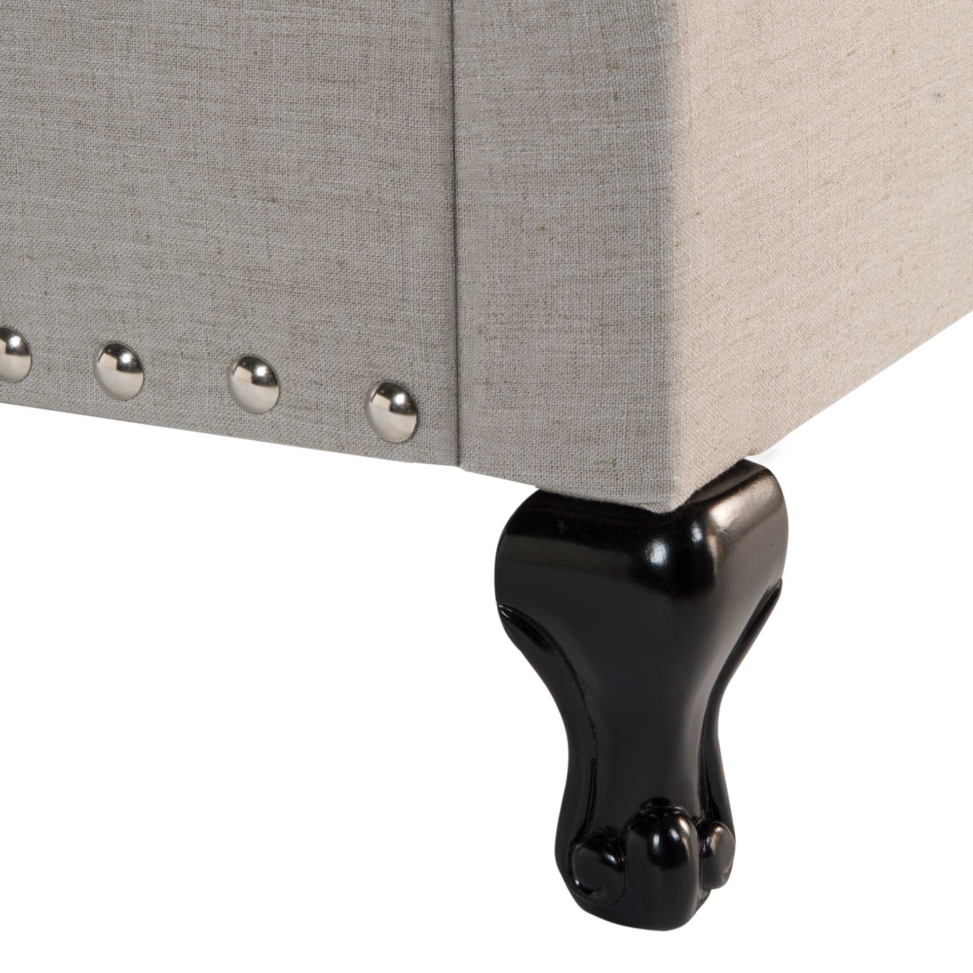 Harvey Upholstered Bed Light Gray - Image 4