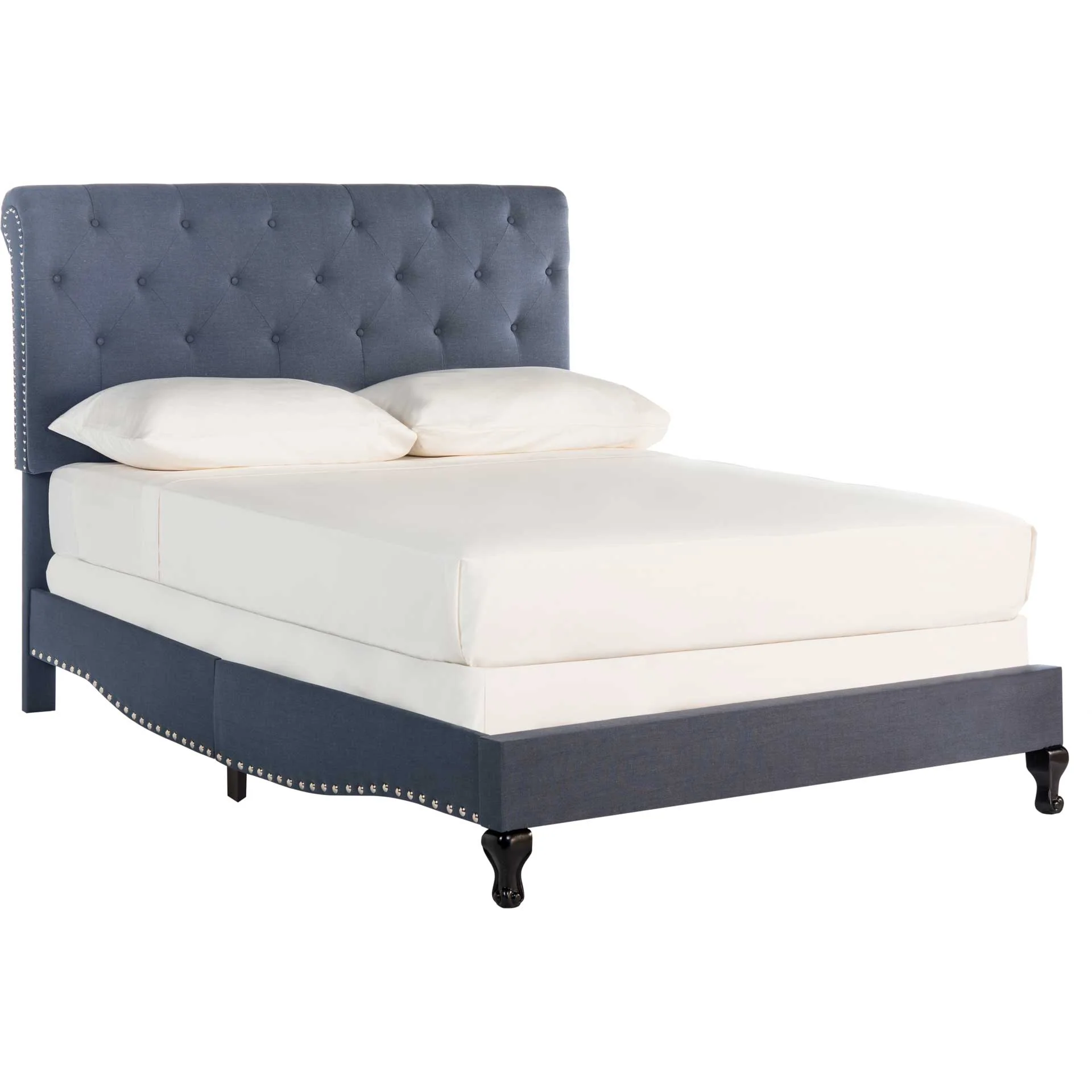 Harvey Upholstered Bed Navy - Image 2