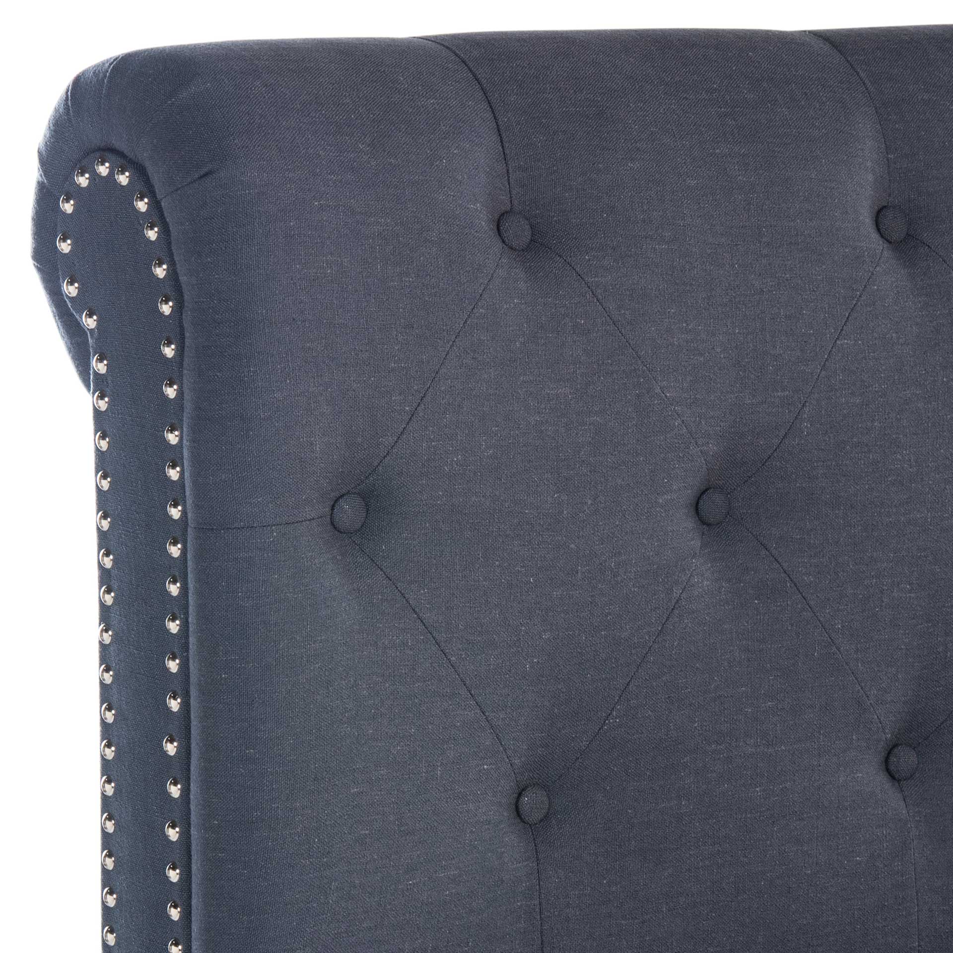 Harvey Upholstered Bed Navy - Image 3