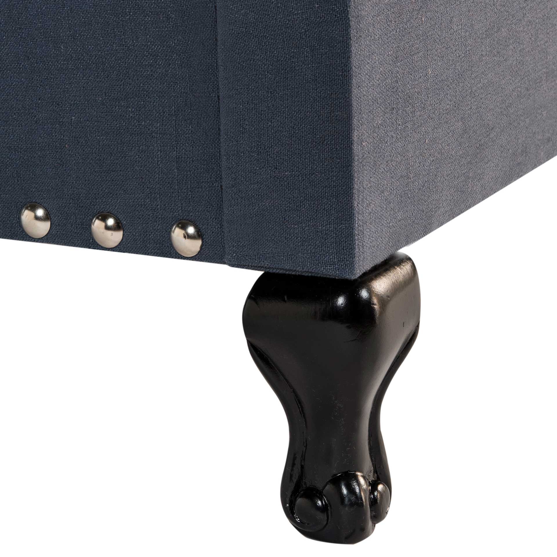 Harvey Upholstered Bed Navy - Image 4
