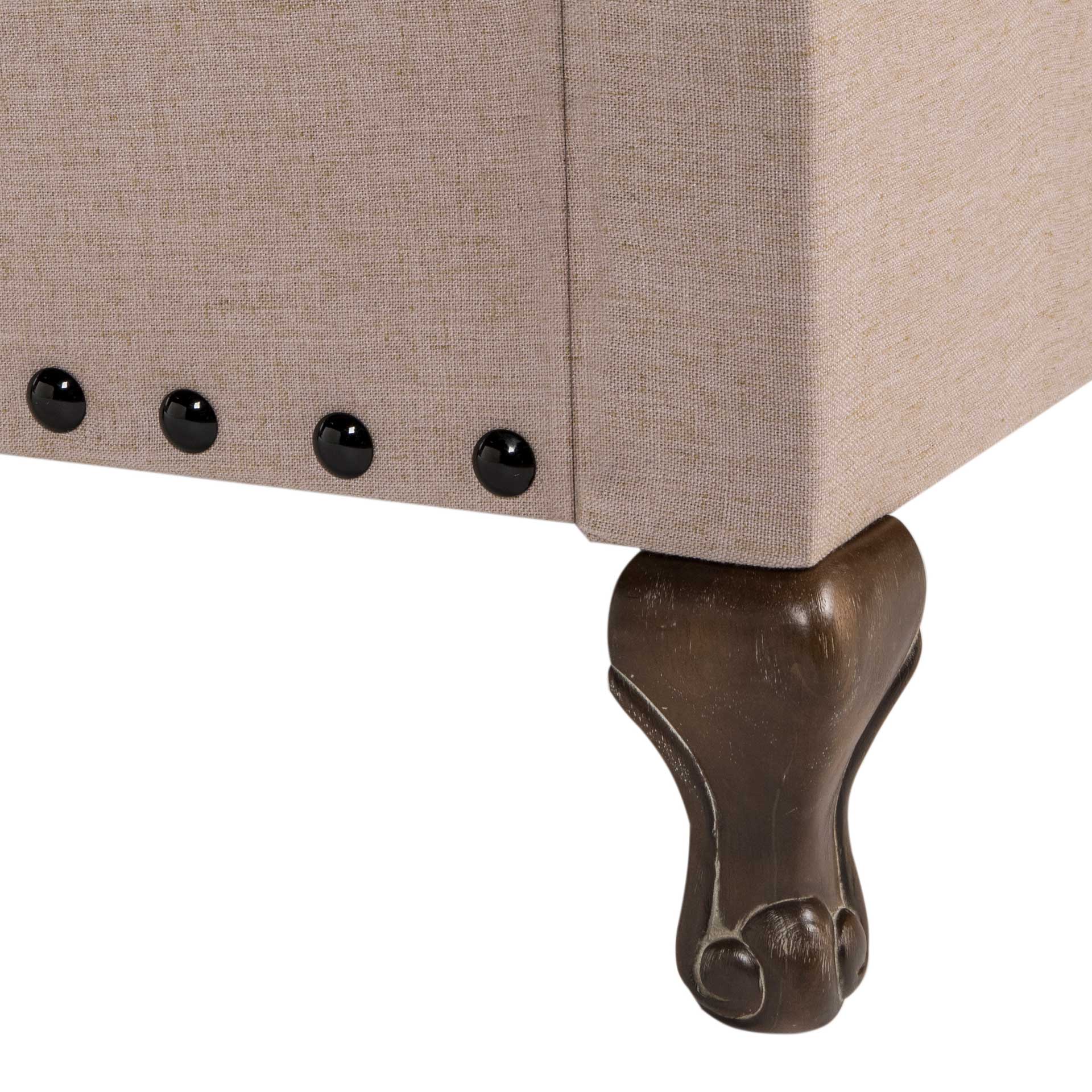 Harvey Upholstered Bed Taupe - Image 4
