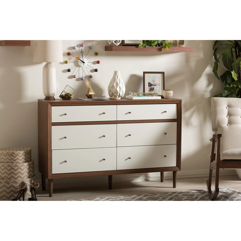 Haven Modern Dresser White/Walnut - Image 5
