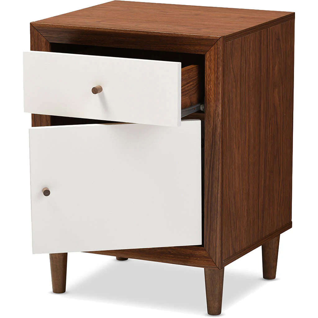 Haven Modern Nightstand White/Walnut - Image 4