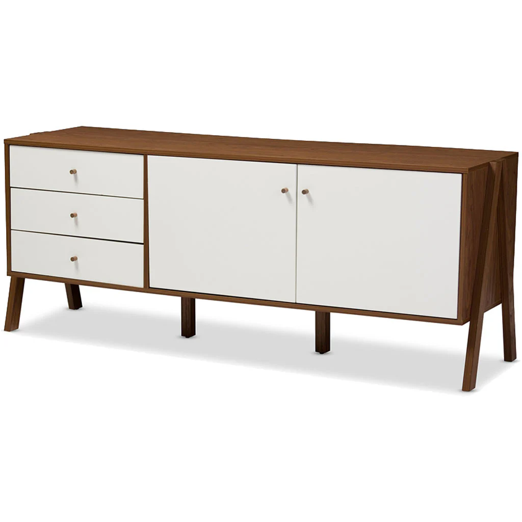 Haven Sideboard Cabinet White/Walnut - Image 2