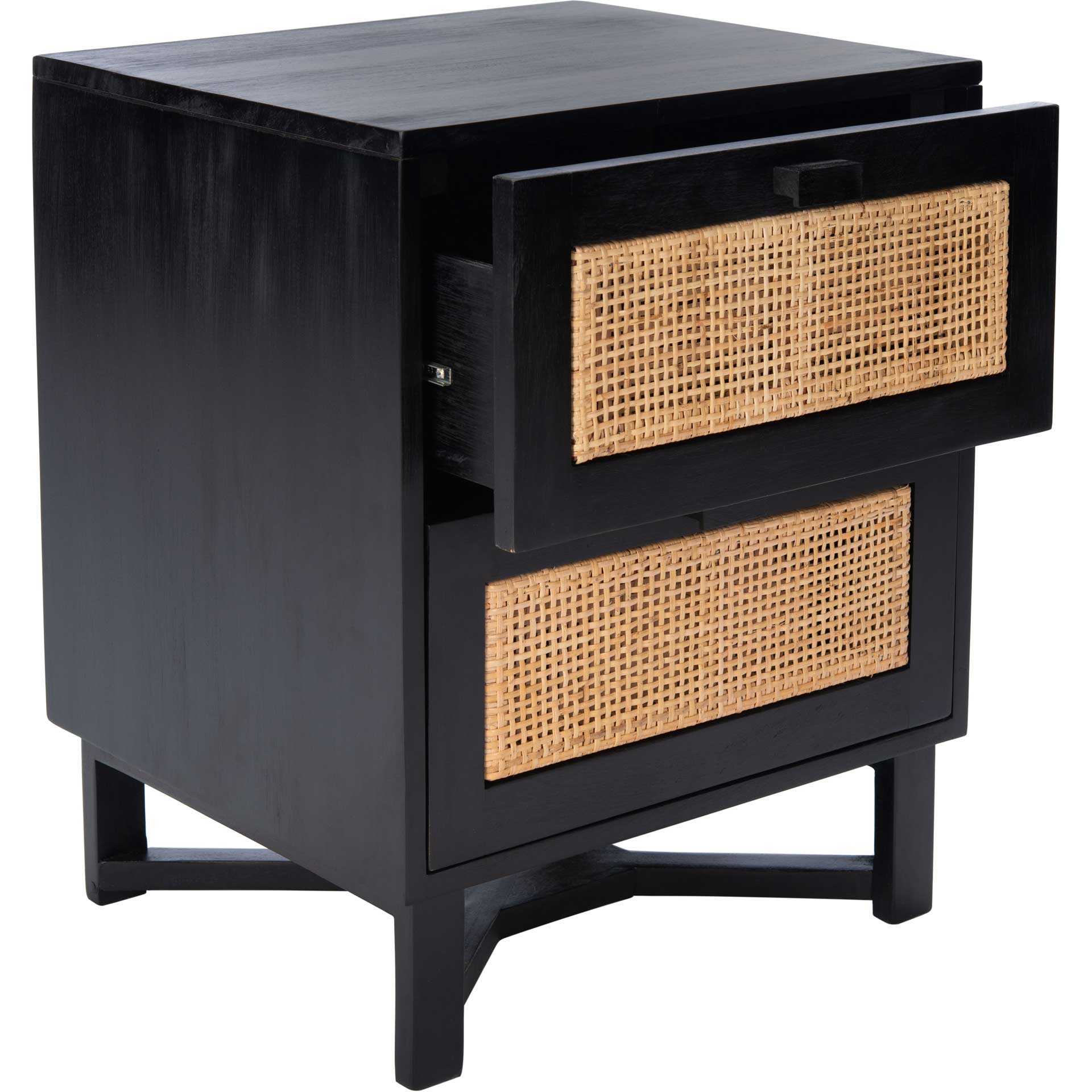 Healy 2 Drawer Nightstand Black/Natural - Image 2