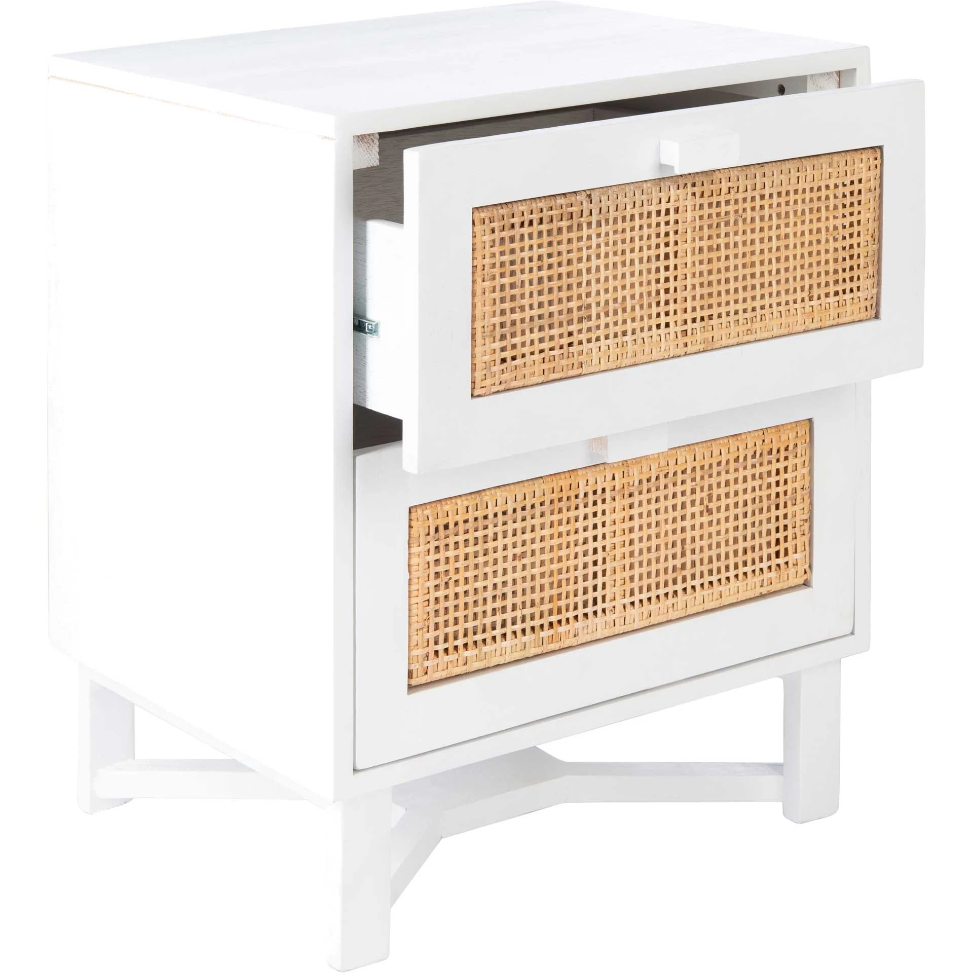 Healy 2 Drawer Nightstand White/Natural - Image 2