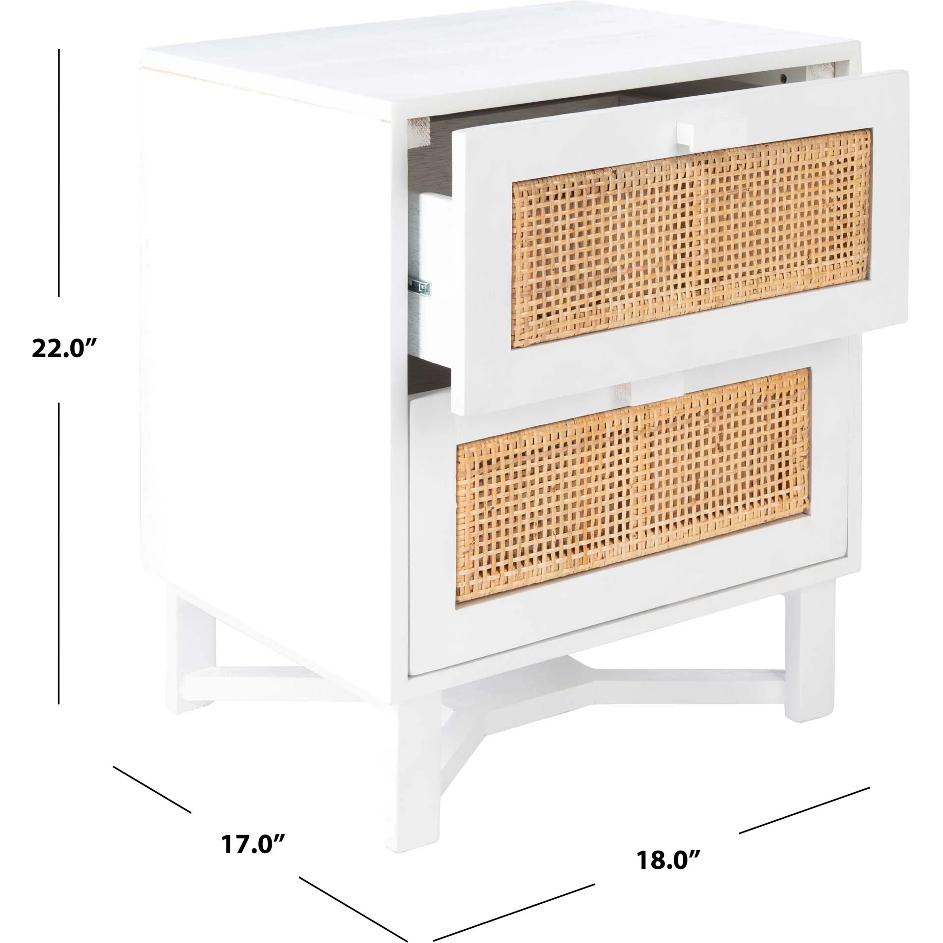 Healy 2 Drawer Nightstand White/Natural - Image 9