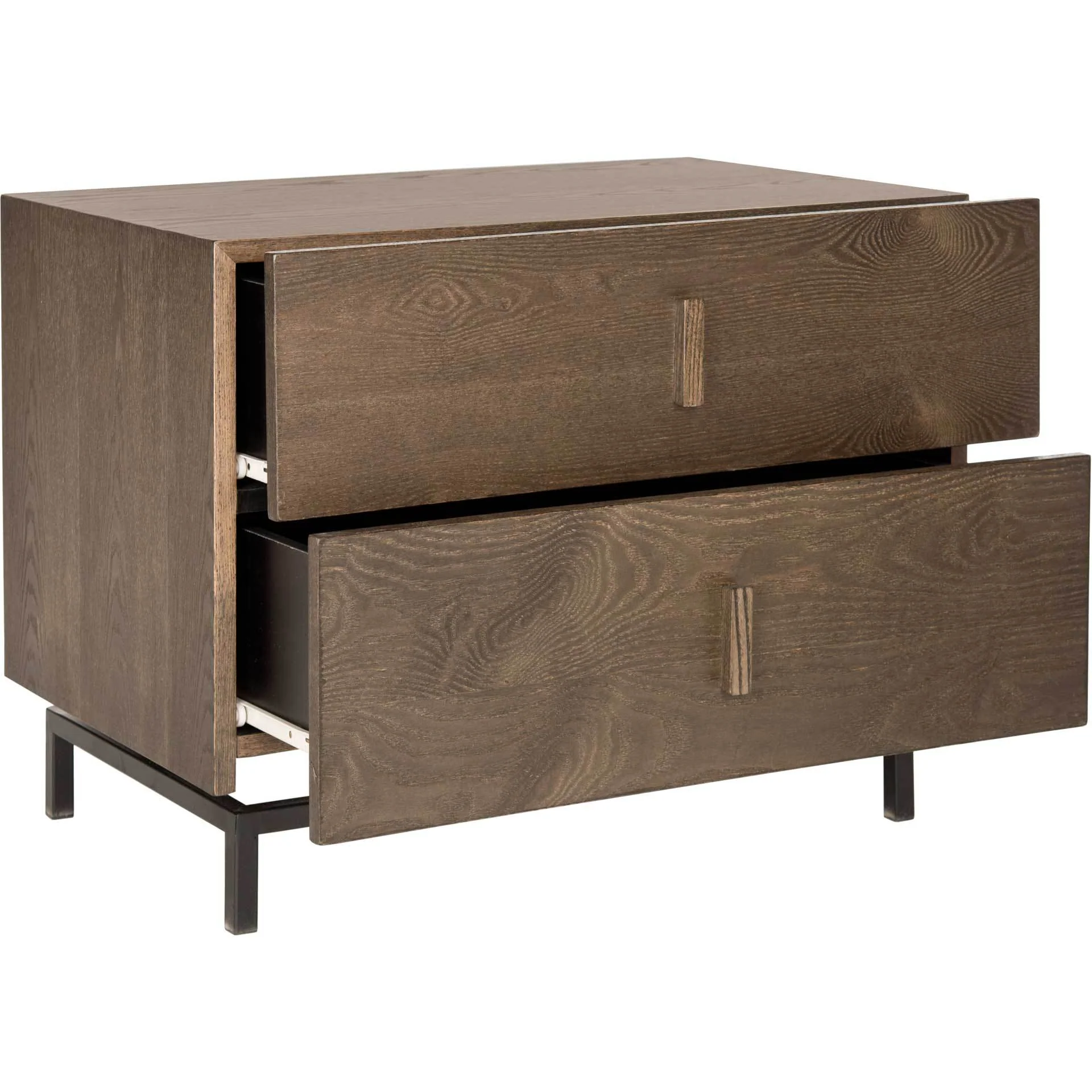 Heaven Lacquer Two Drawer Cabinet Dark Brown - Image 2