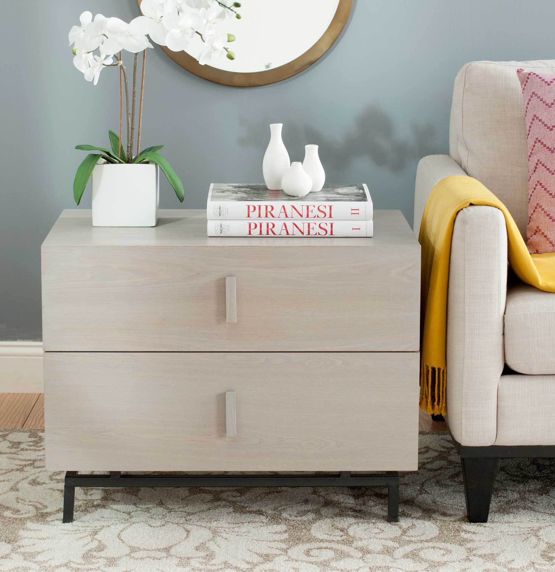 Heaven Lacquer Two Drawer Cabinet Gray - Image 3